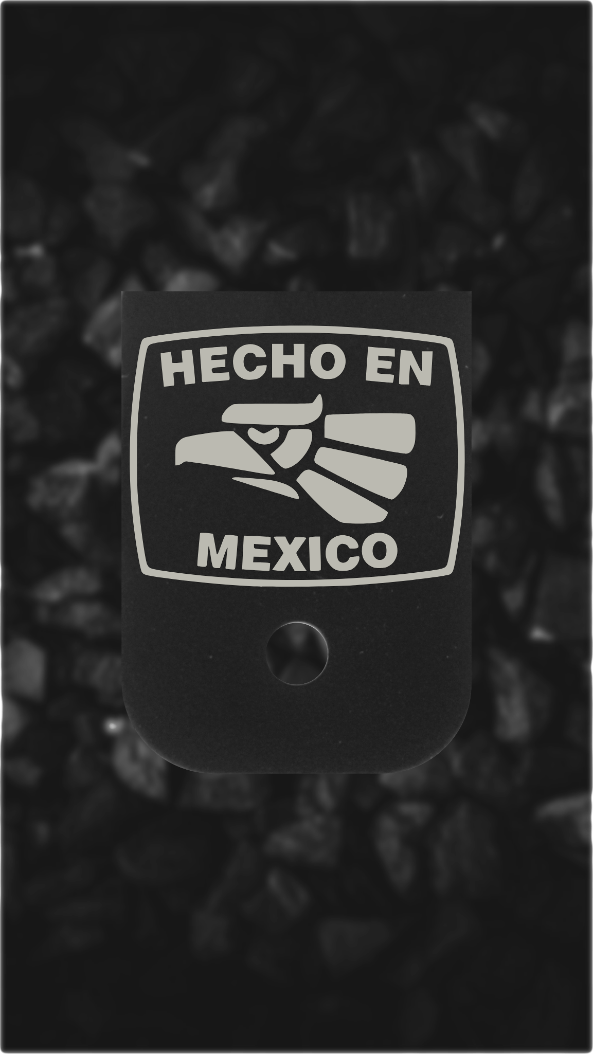 Black Aluminum Glock back plate Hecho En Mexico eagle engraved Glock magazine plate