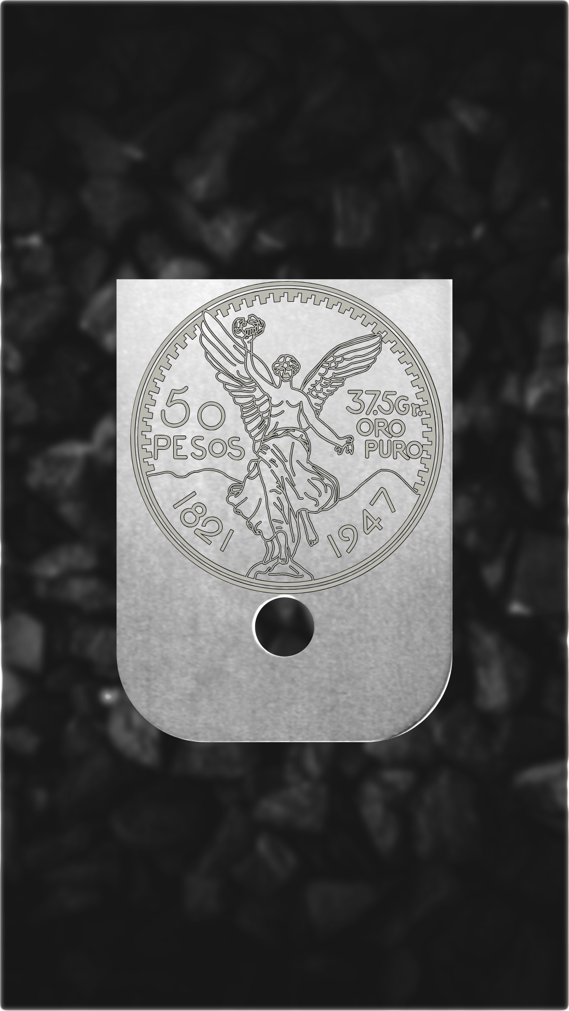 Aluminum Glock back plate Centenario coin design engraved Glock magazine plate