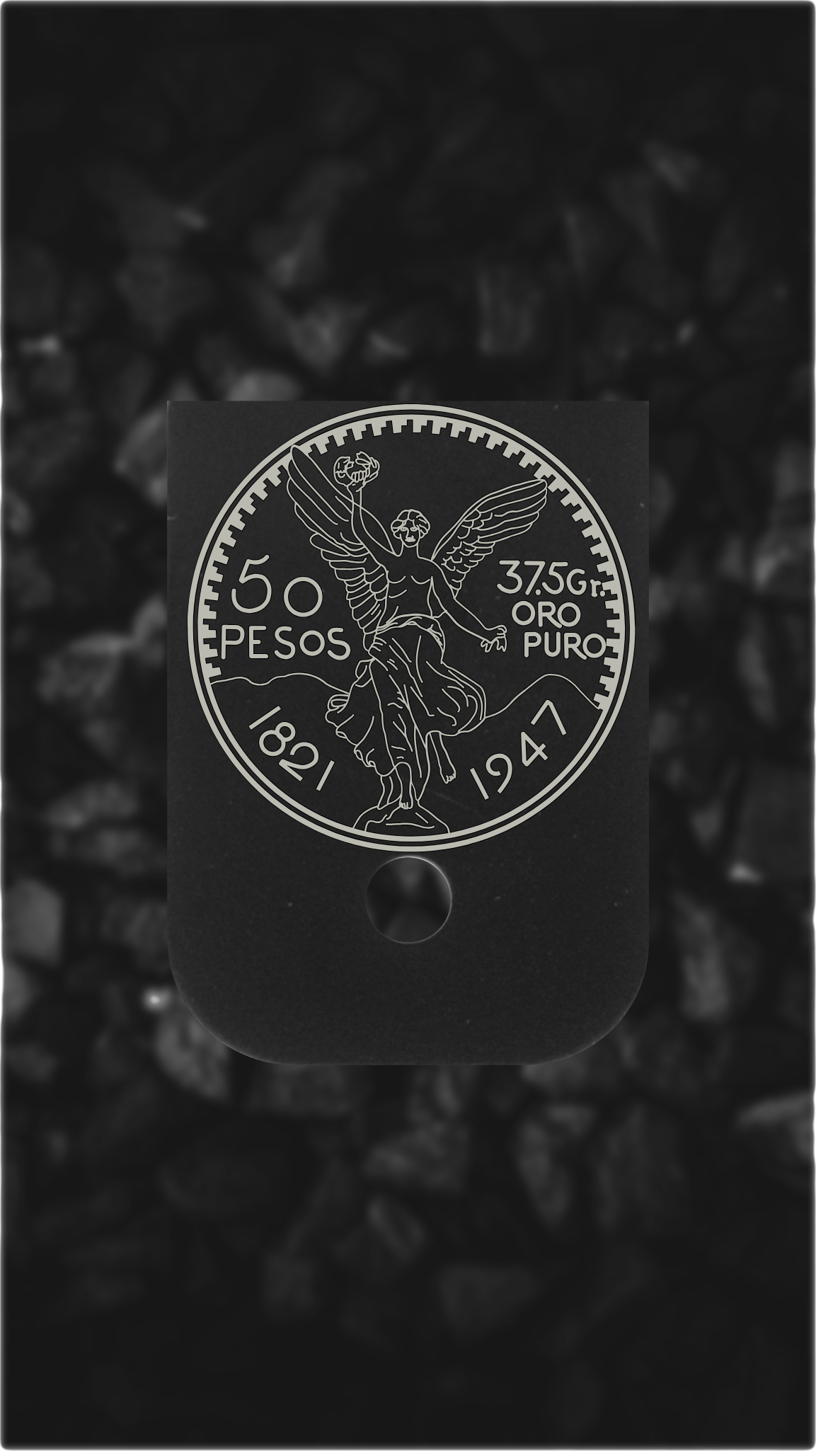 Black Aluminum Glock back plate Centenario coin design engraved Glock magazine plate