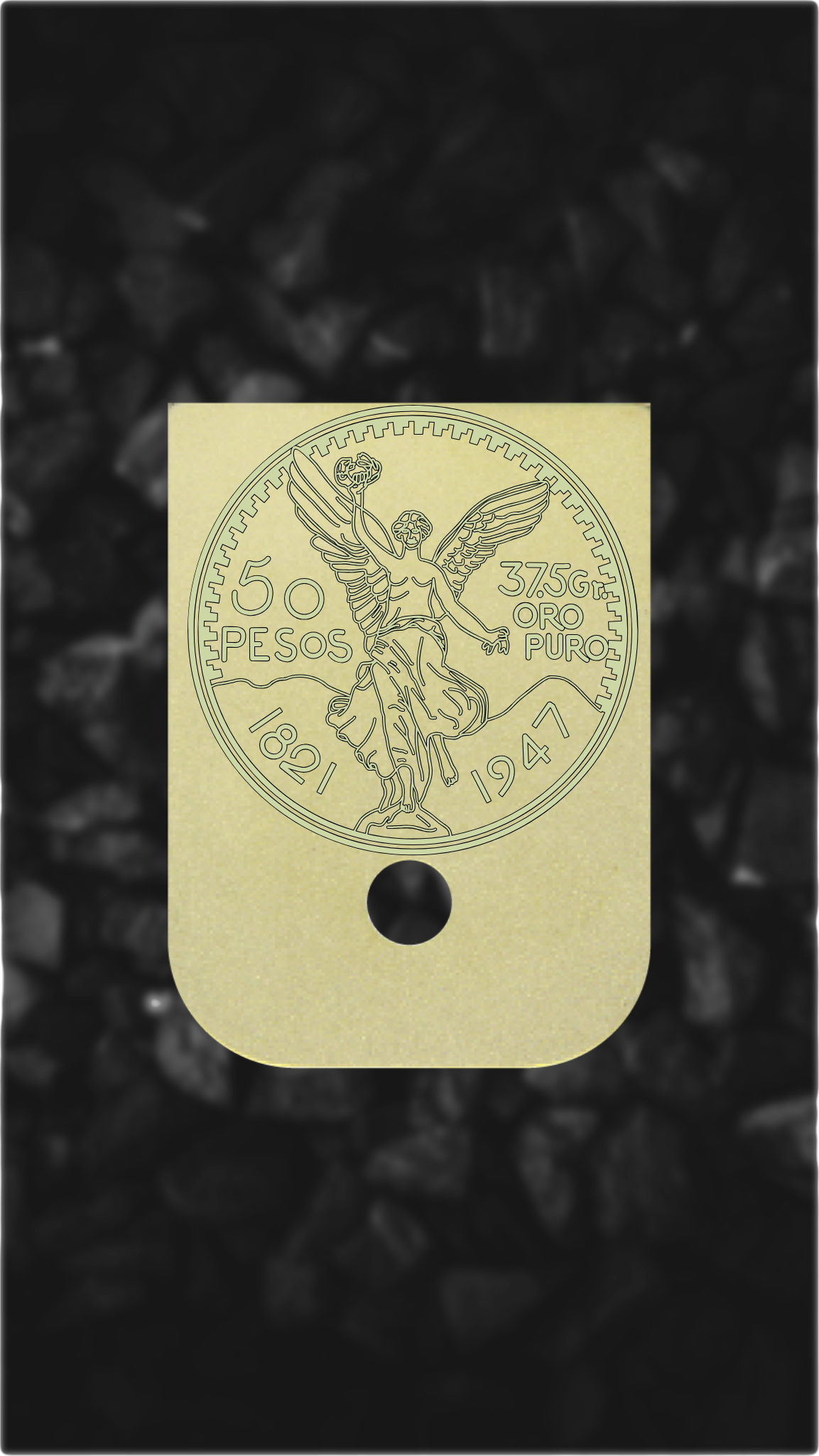 Brass Glock back plate Centenario coin design engraved Glock magazine plate