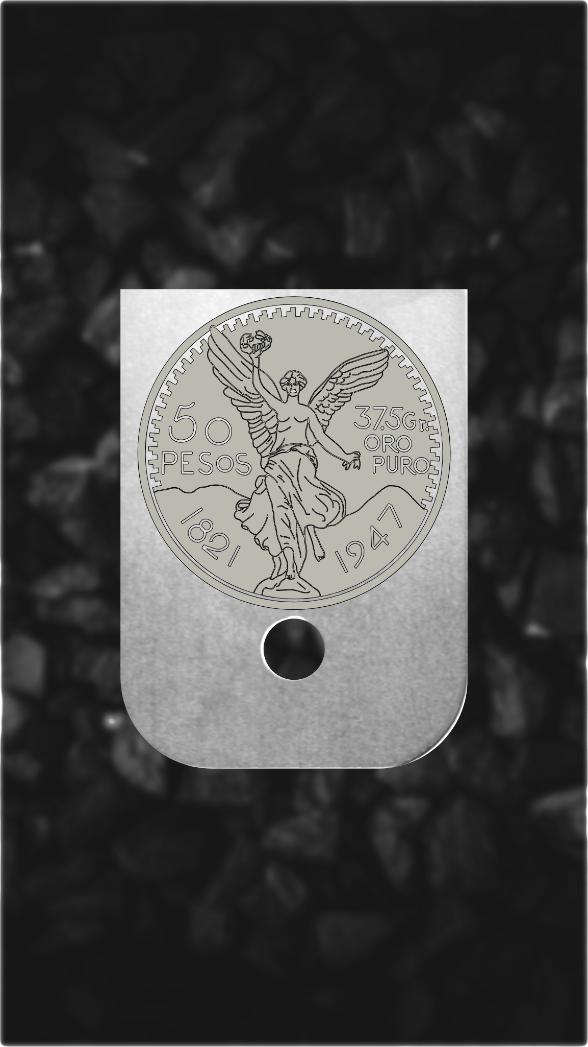 Aluminum Glock back plate Centenario coin design engraved Glock magazine plate