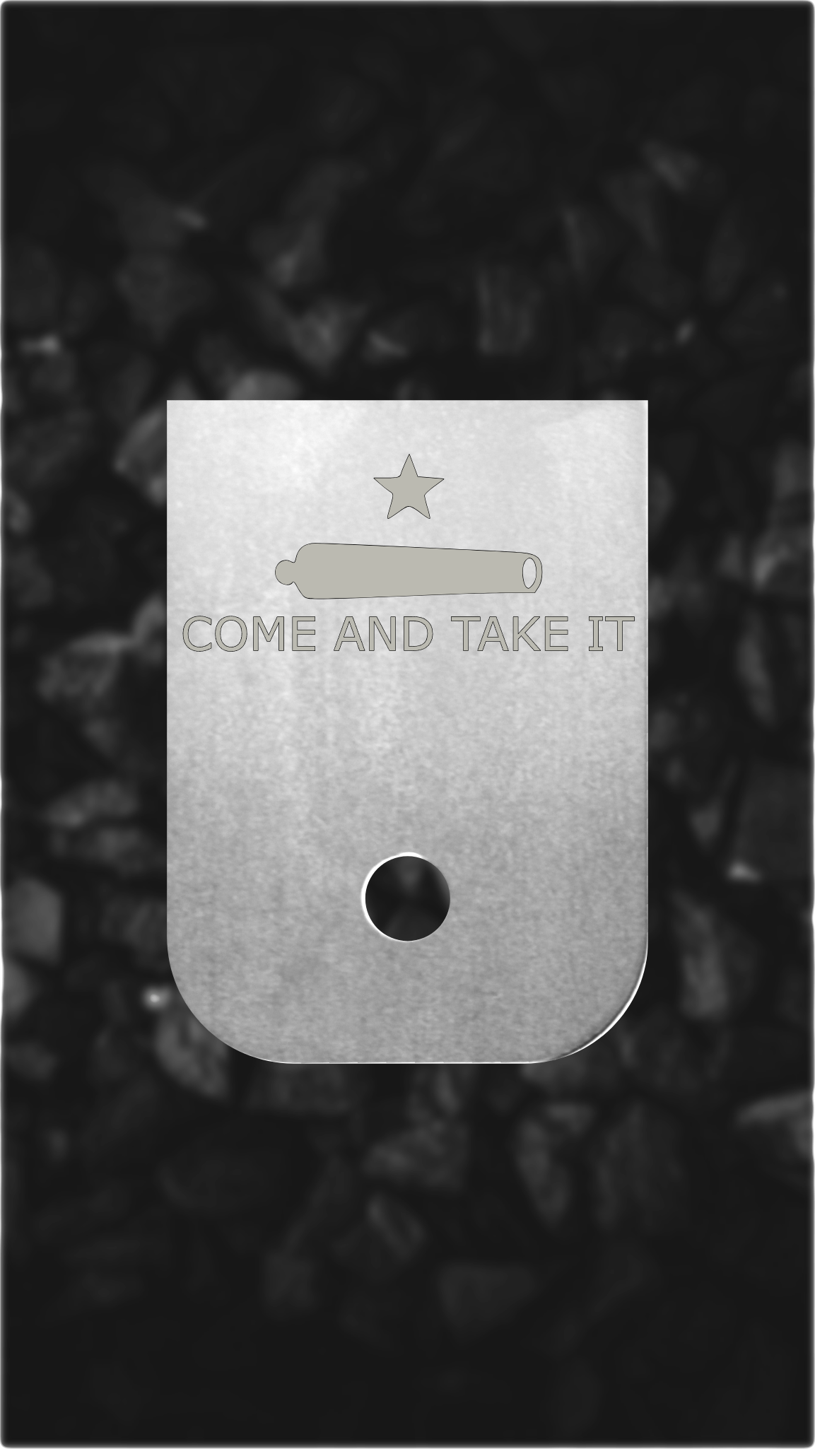 Aluminum Glock back plate Come and Take It Glock magazine base plate engraving
