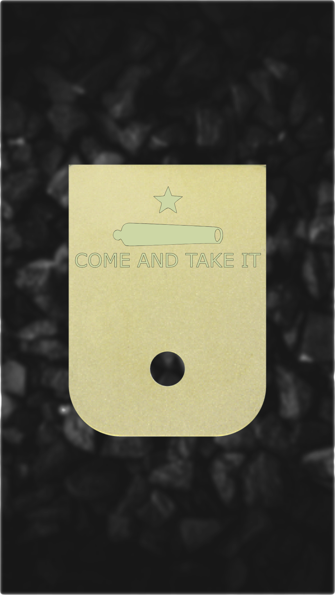 Brass Glock back plate Come and Take It Glock magazine base plate engraving