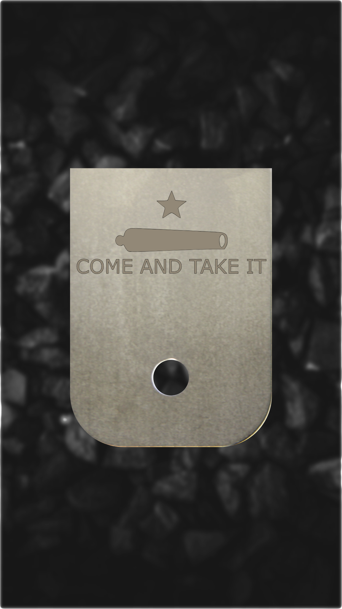 Titanium Glock back plate Come and Take It Glock magazine base plate engraving