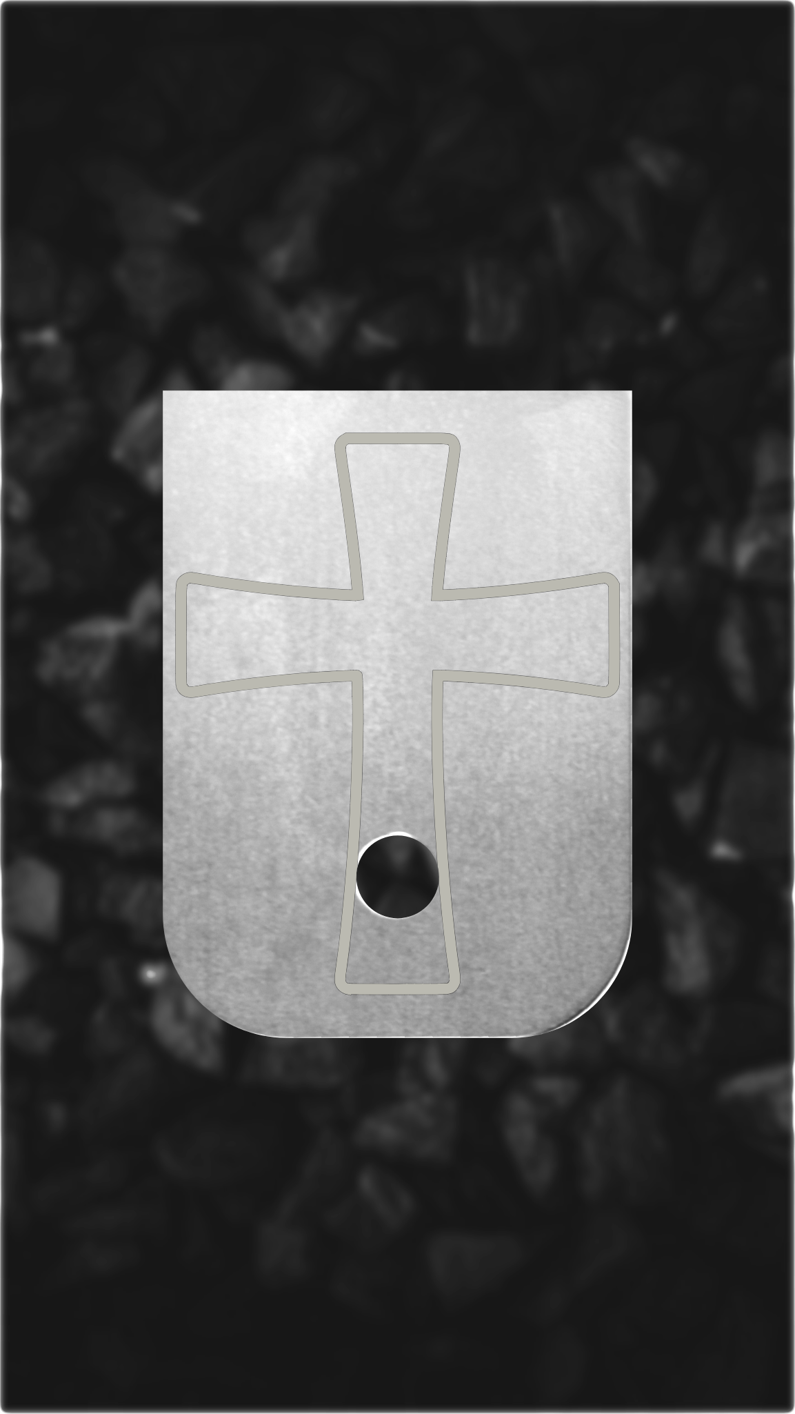 Aluminum Glock back plate cross design laser engraved Glock magazine plate