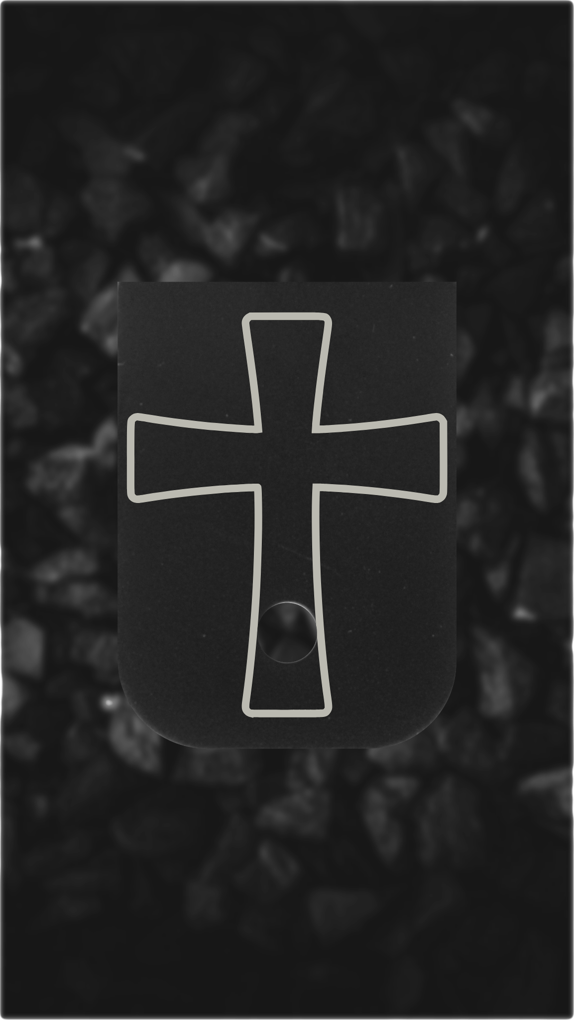 Black Aluminum Glock back plate cross design laser engraved Glock magazine plate