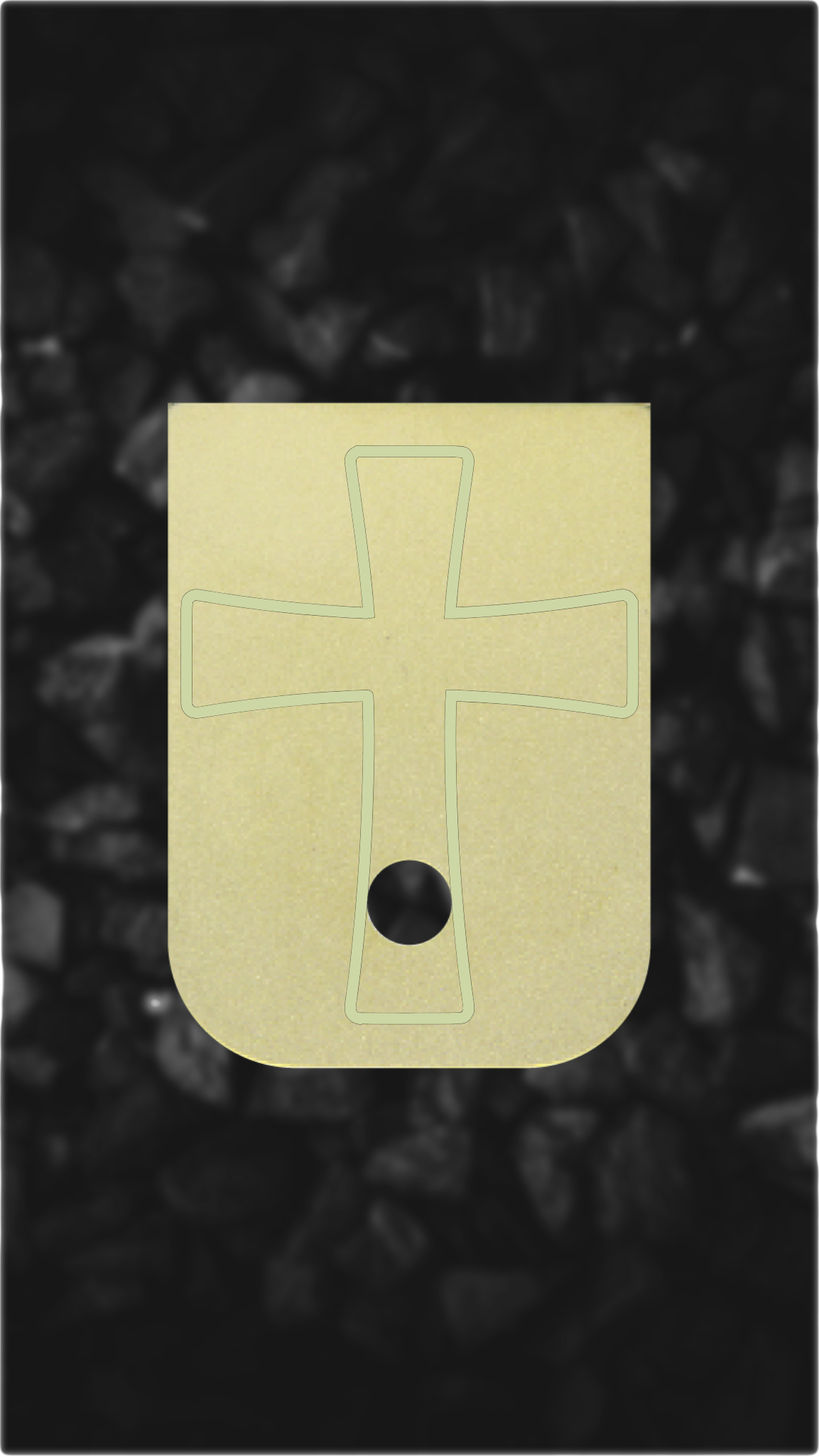 Brass Glock back plate cross design laser engraved Glock magazine plate