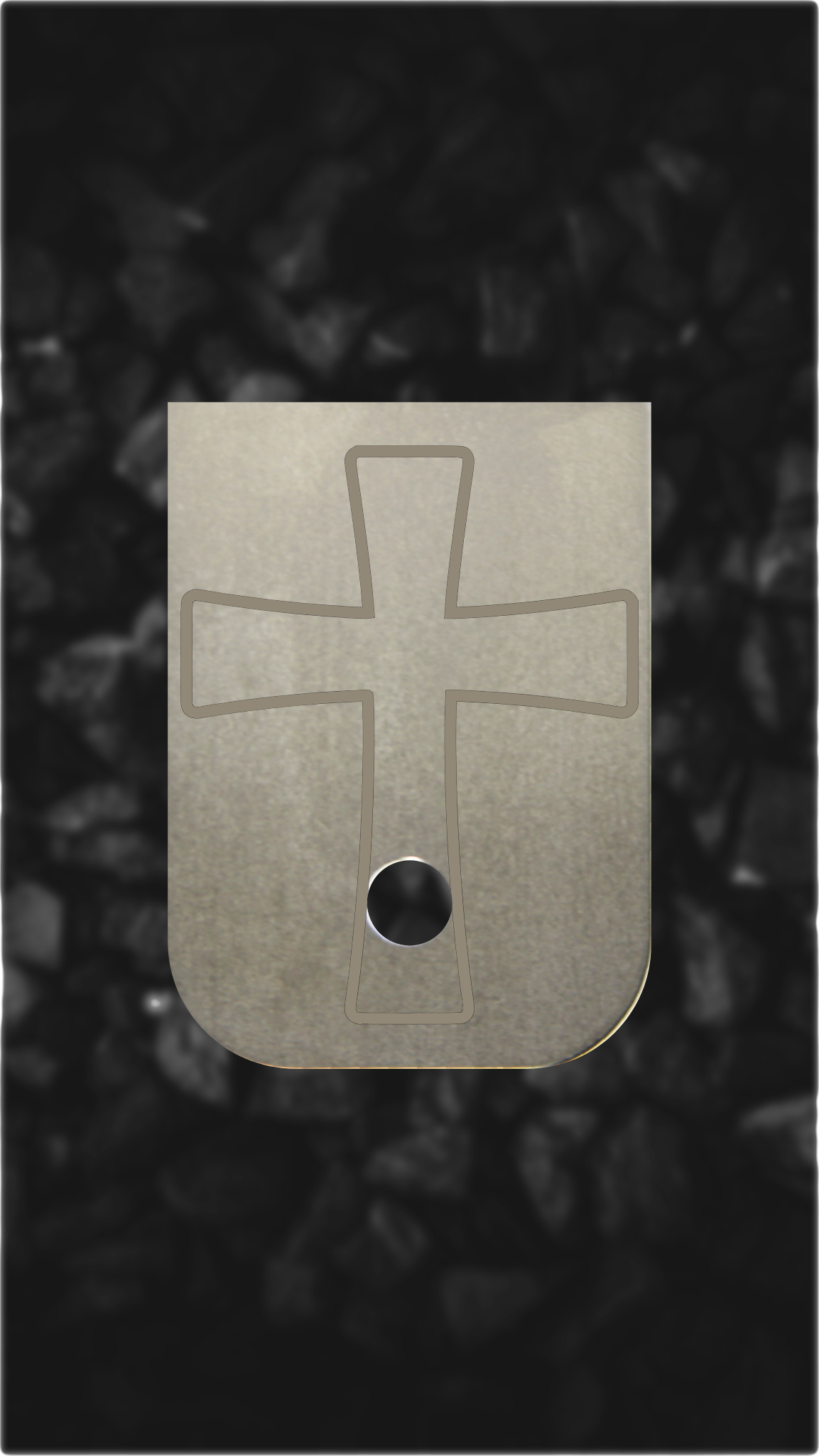 Titanium Glock back plate cross design laser engraved Glock magazine plate