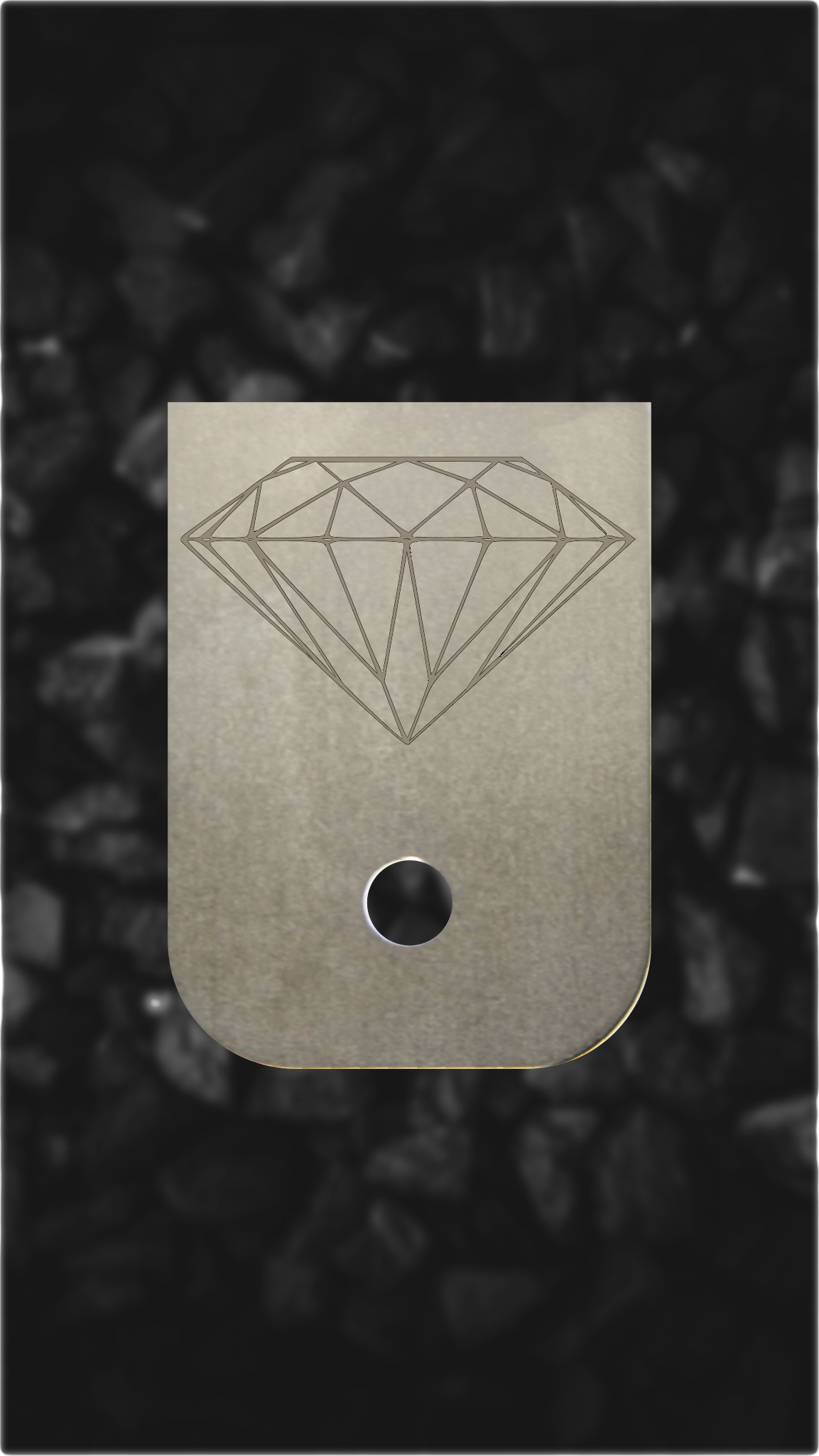 Titanium Glock back plate Diamond facet design engraved Glock magazine plate
