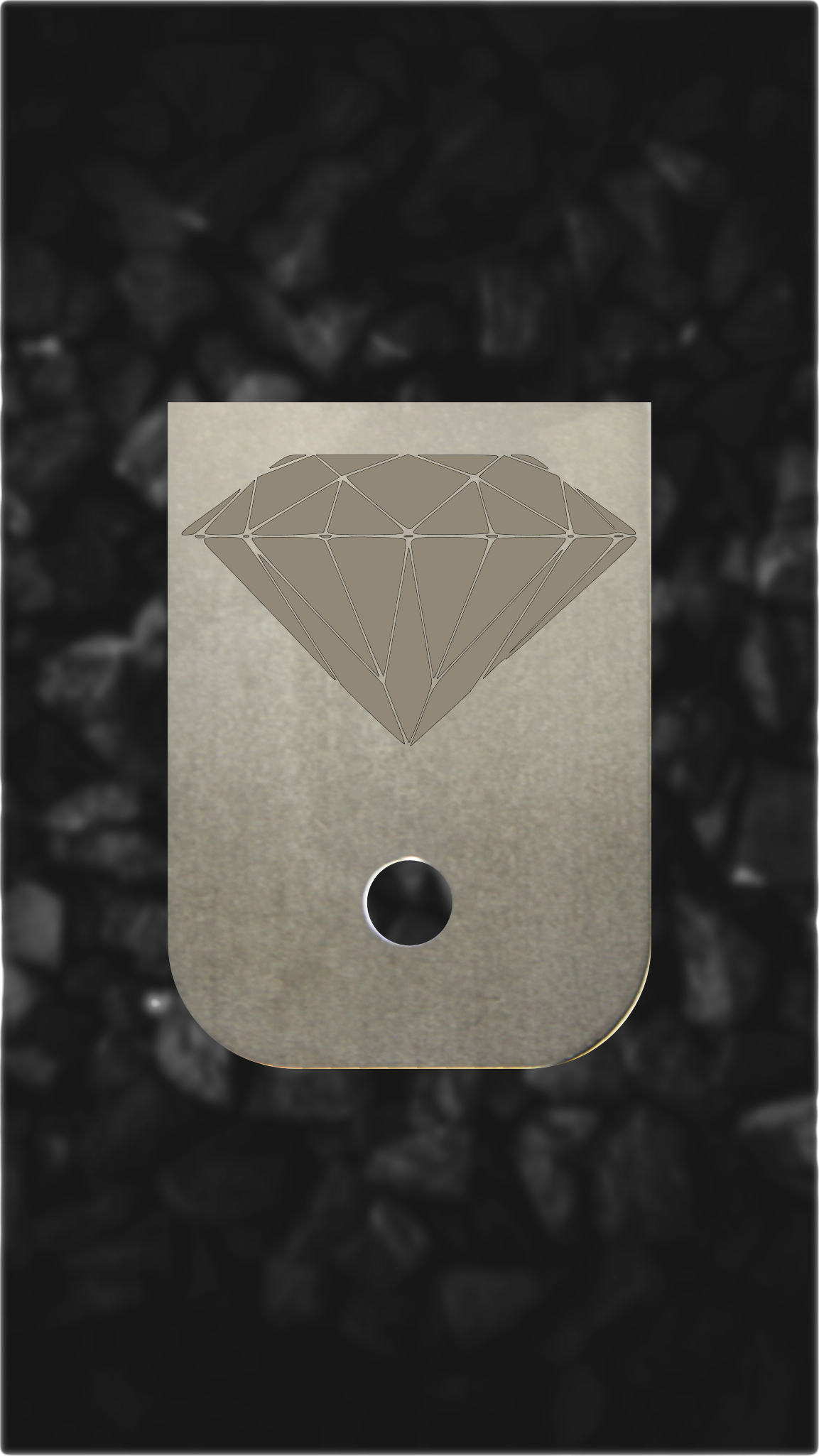 Titanium Glock back plate Diamond facet design laser-engraved magazine base plate