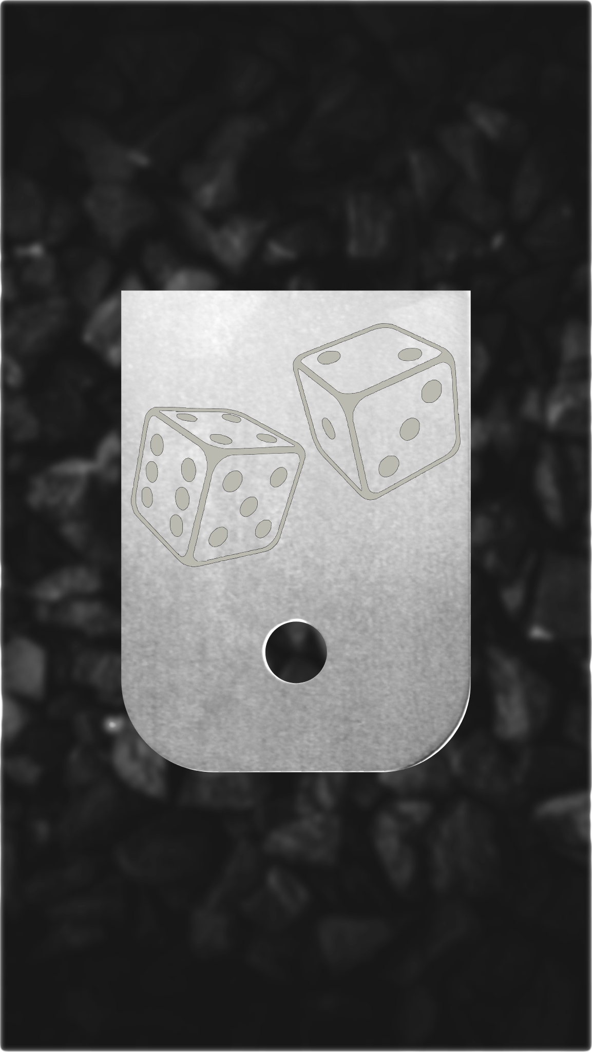 Aluminum Glock back plate Dice pattern engraved Glock magazine base plate