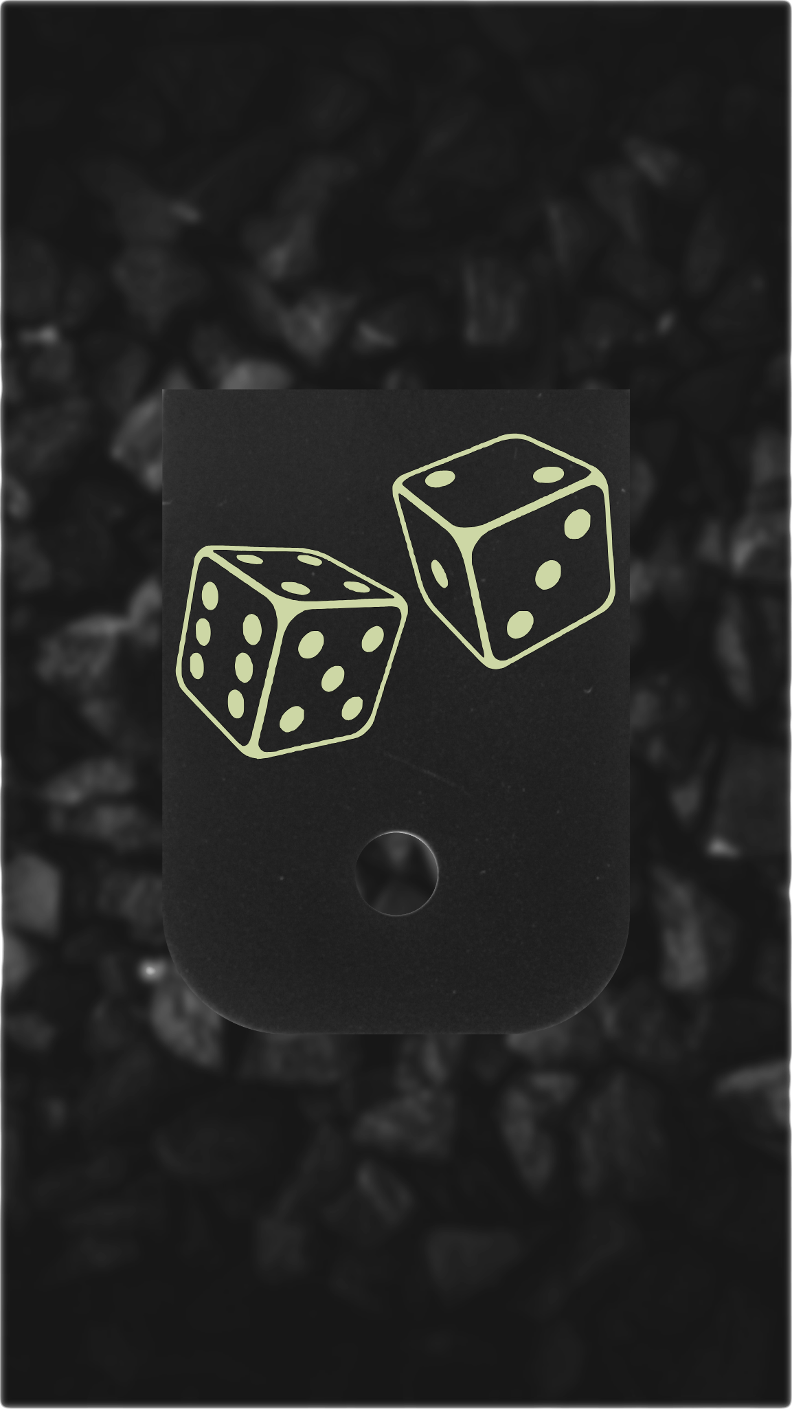 Black Brass Glock back plate Dice pattern engraved Glock magazine base plate