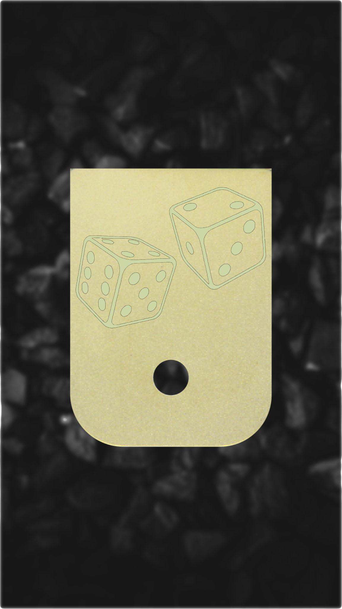 Brass Glock back plate Dice pattern engraved Glock magazine base plate