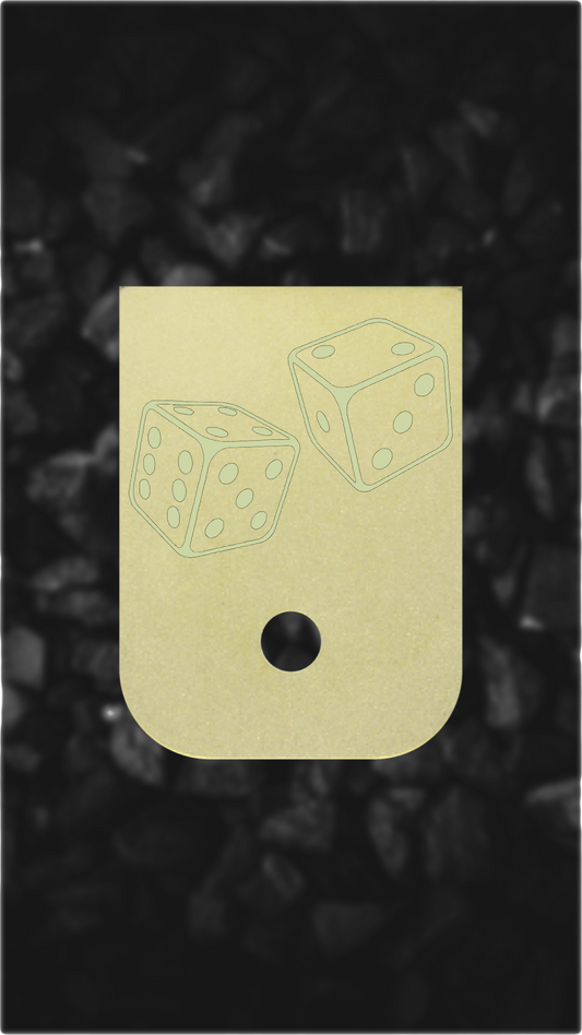 Brass Glock back plate Dice pattern engraved Glock magazine base plate