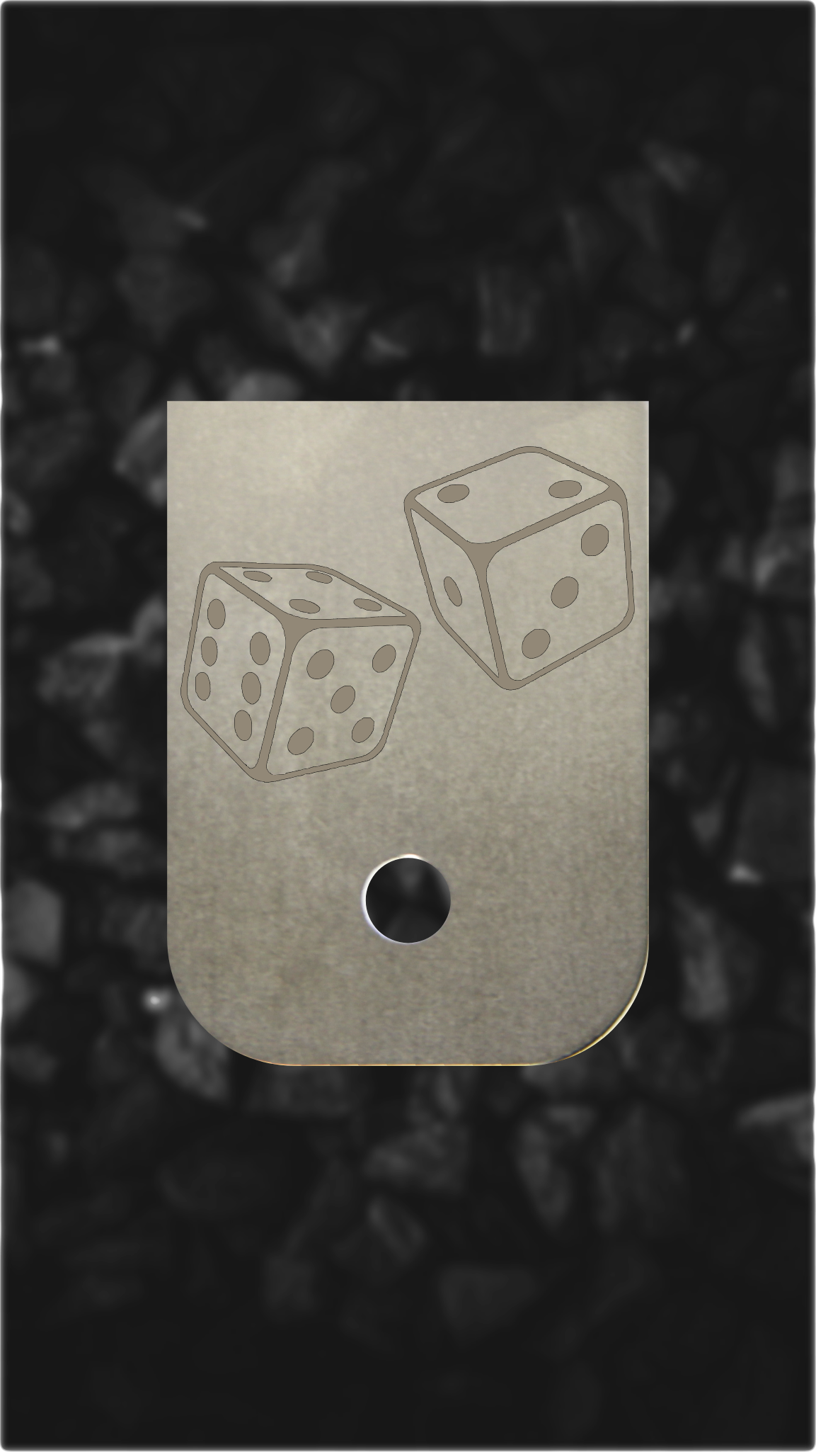 Titanium Glock back plate Dice pattern engraved Glock magazine base plate
