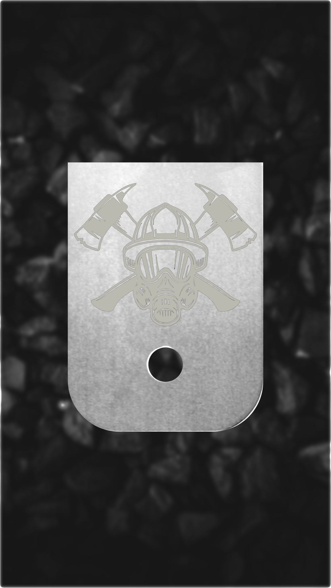 Aluminum Glock back plate firefighter axes and mask engraved Glock magazine plate