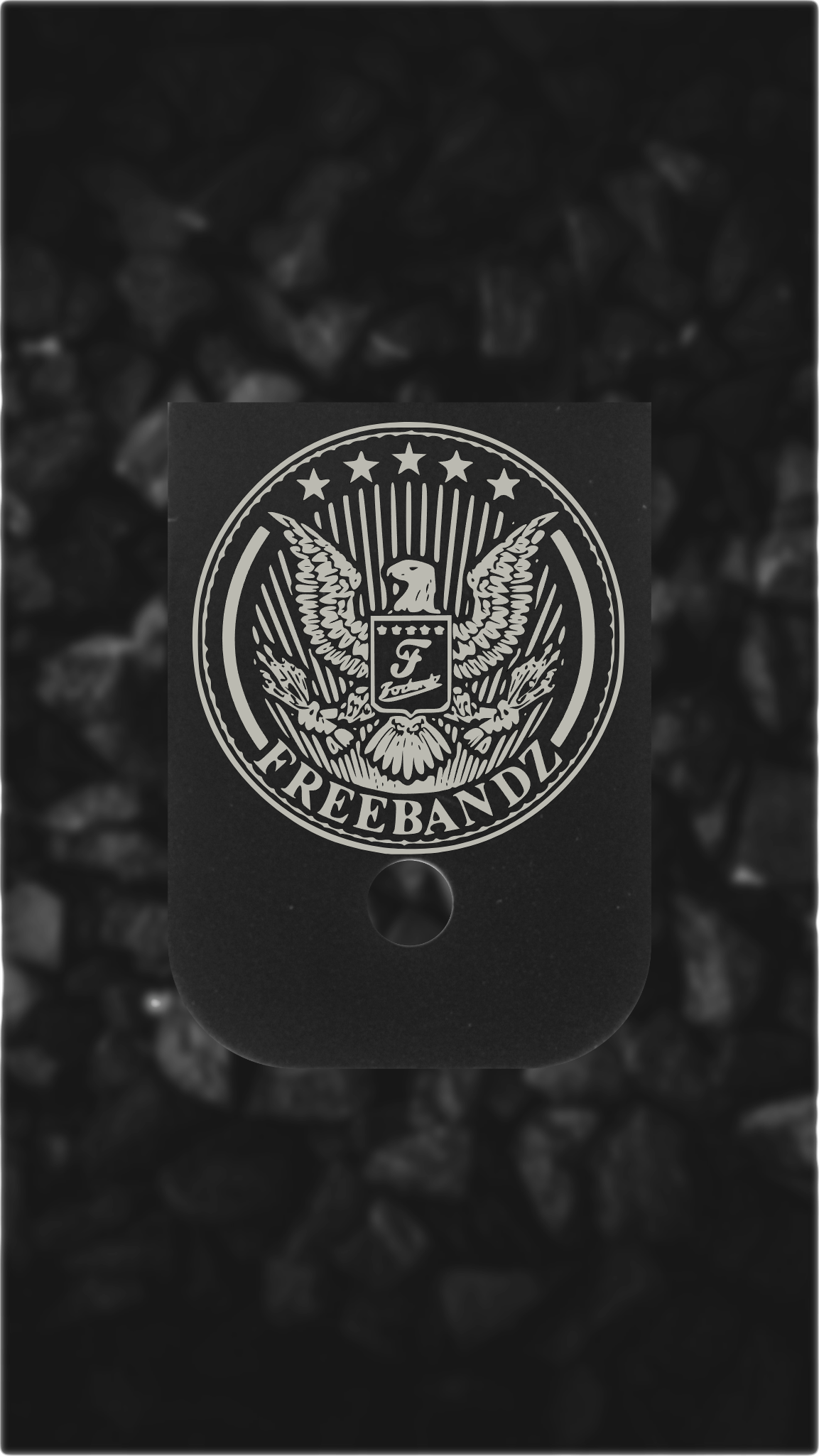 Black Aluminum Glock back plate eagle seal engraved Glock magazine plate