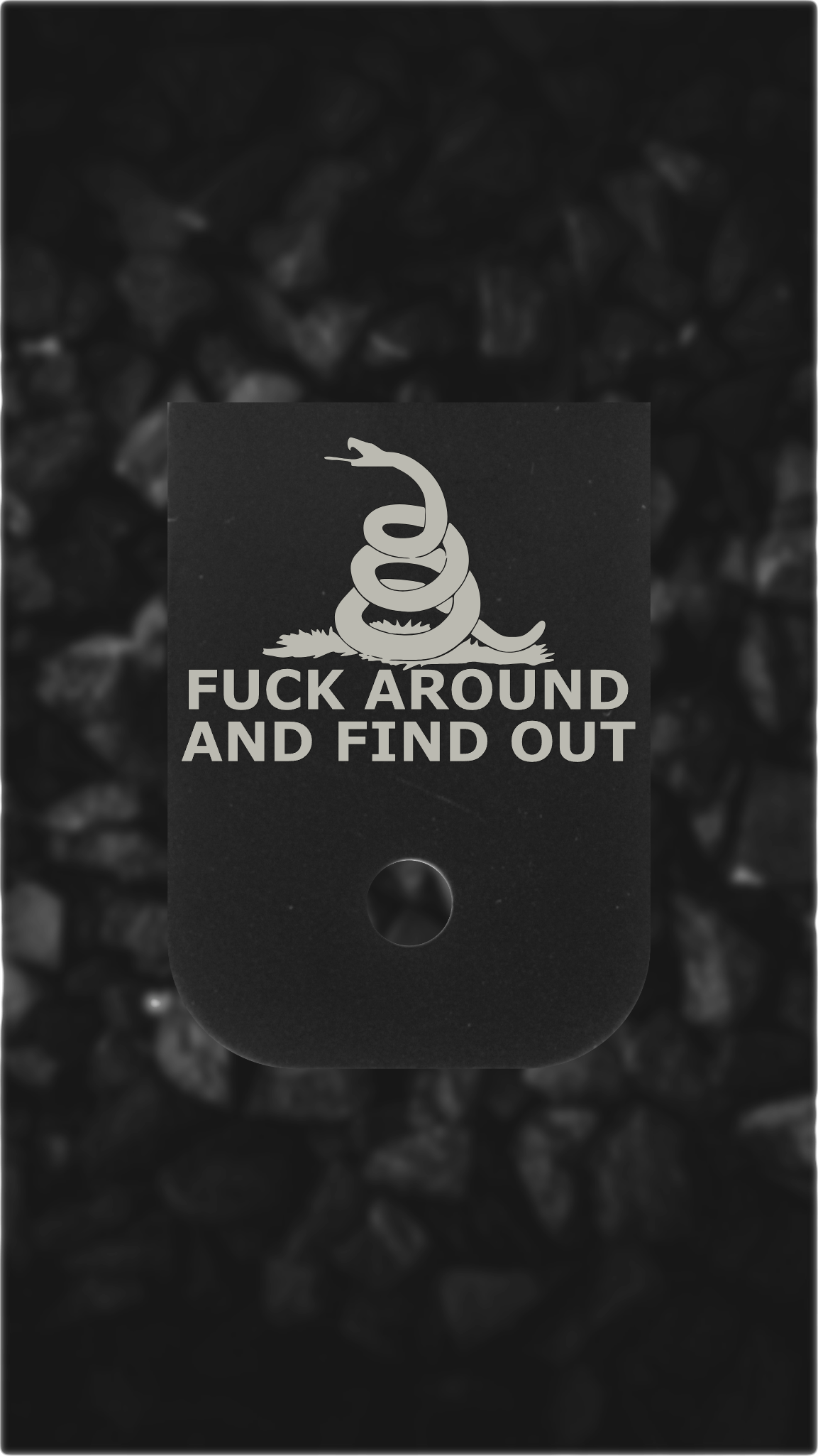 Black Aluminum Glock back plate Gadsden snake laser-engraved Glock magazine plate