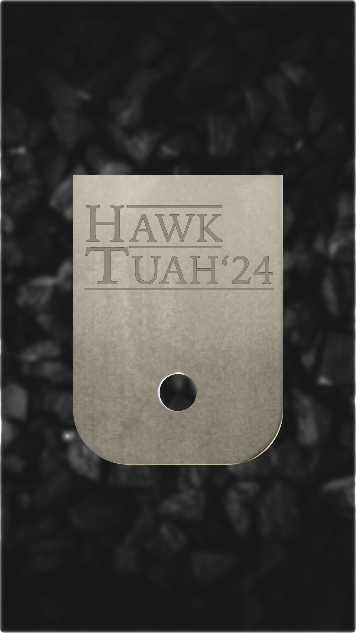 Titanium Glock back plate Hawk Tuah 2024 laser-engraved Glock magazine plate