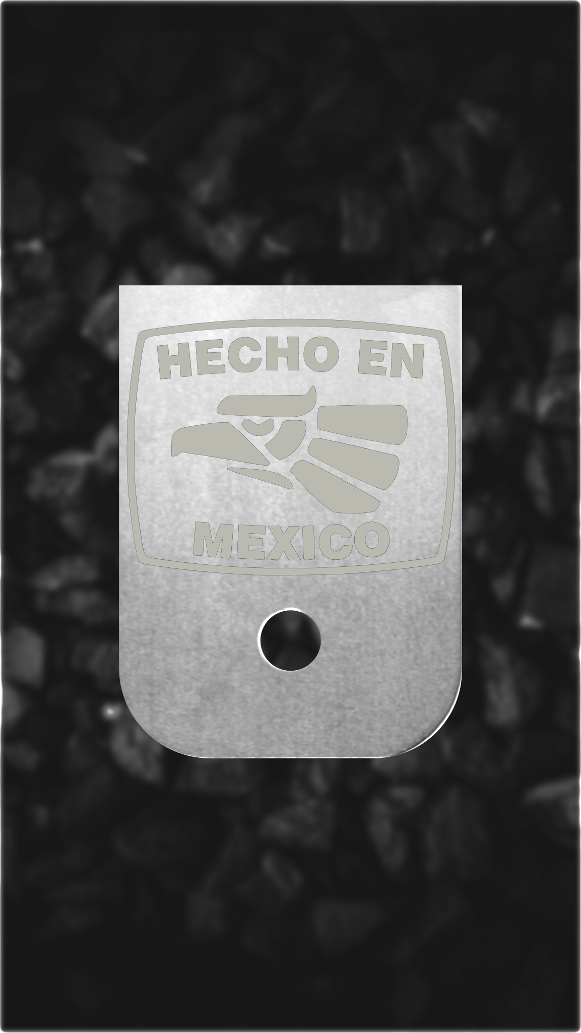 Aluminum Glock back plate Hecho En Mexico eagle engraved Glock magazine plate