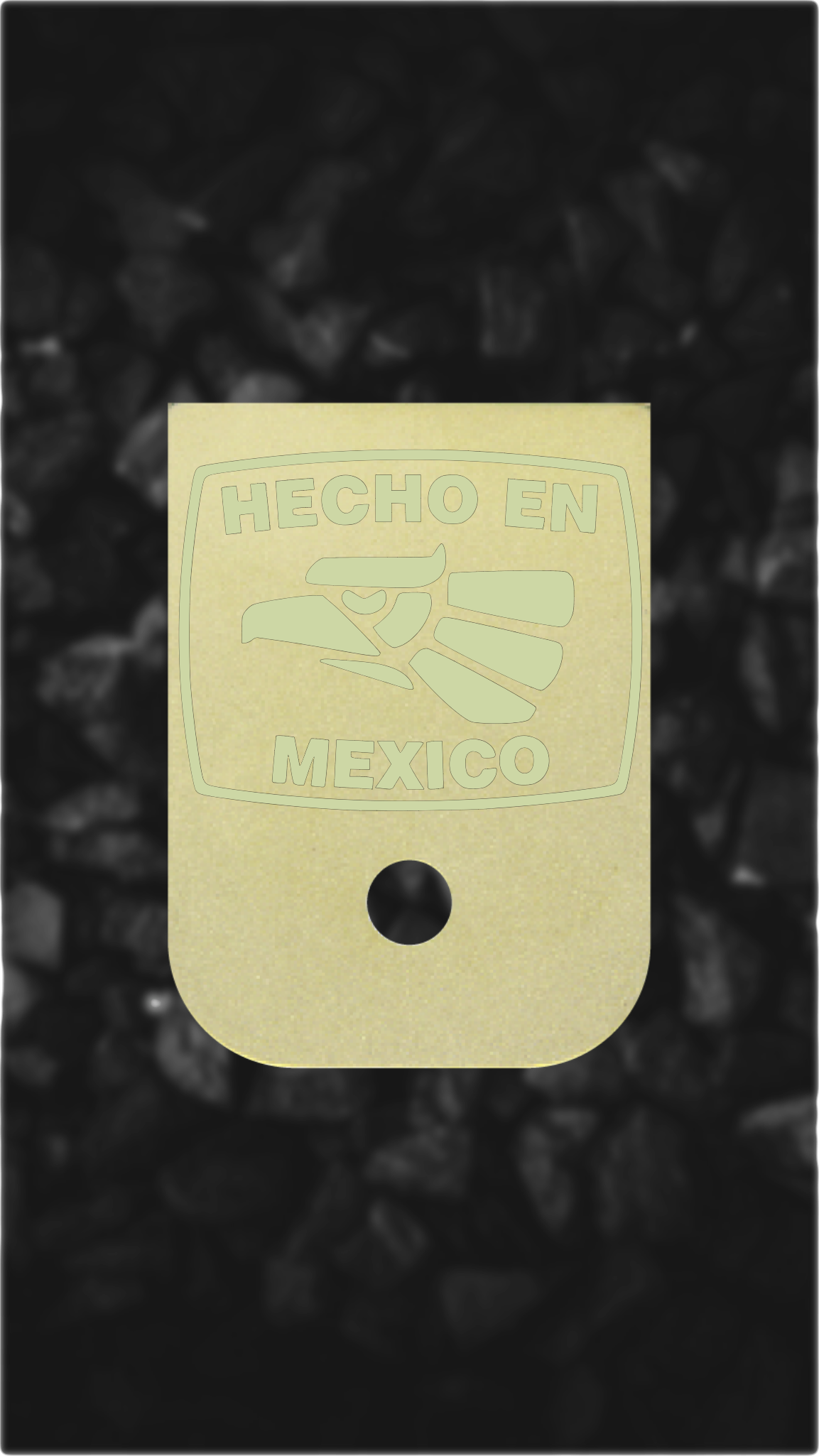 Brass Glock back plate Hecho En Mexico eagle engraved Glock magazine plate