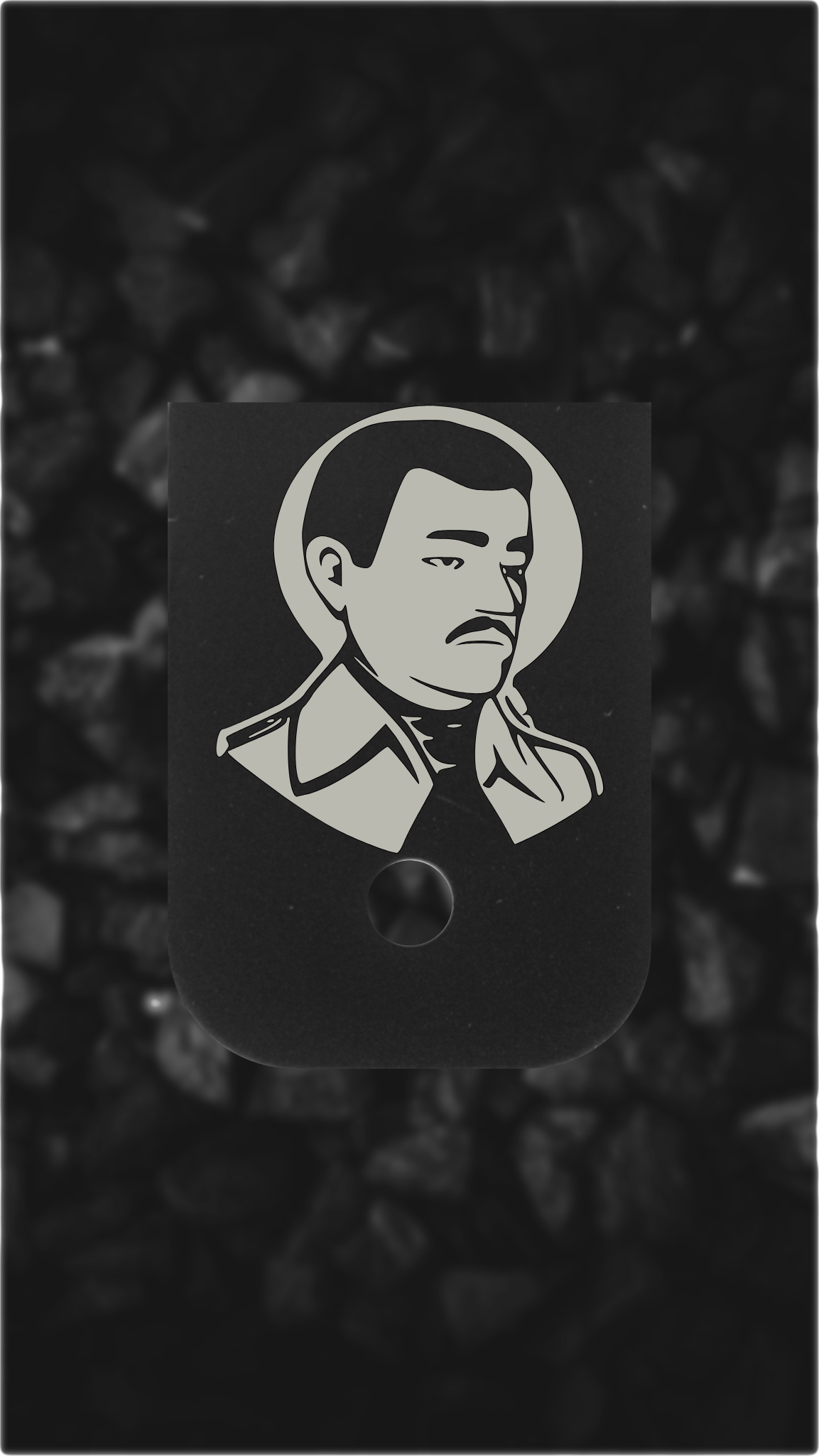 Black Aluminum Glock back plate Jesus Malverde engraved Glock magazine base plate