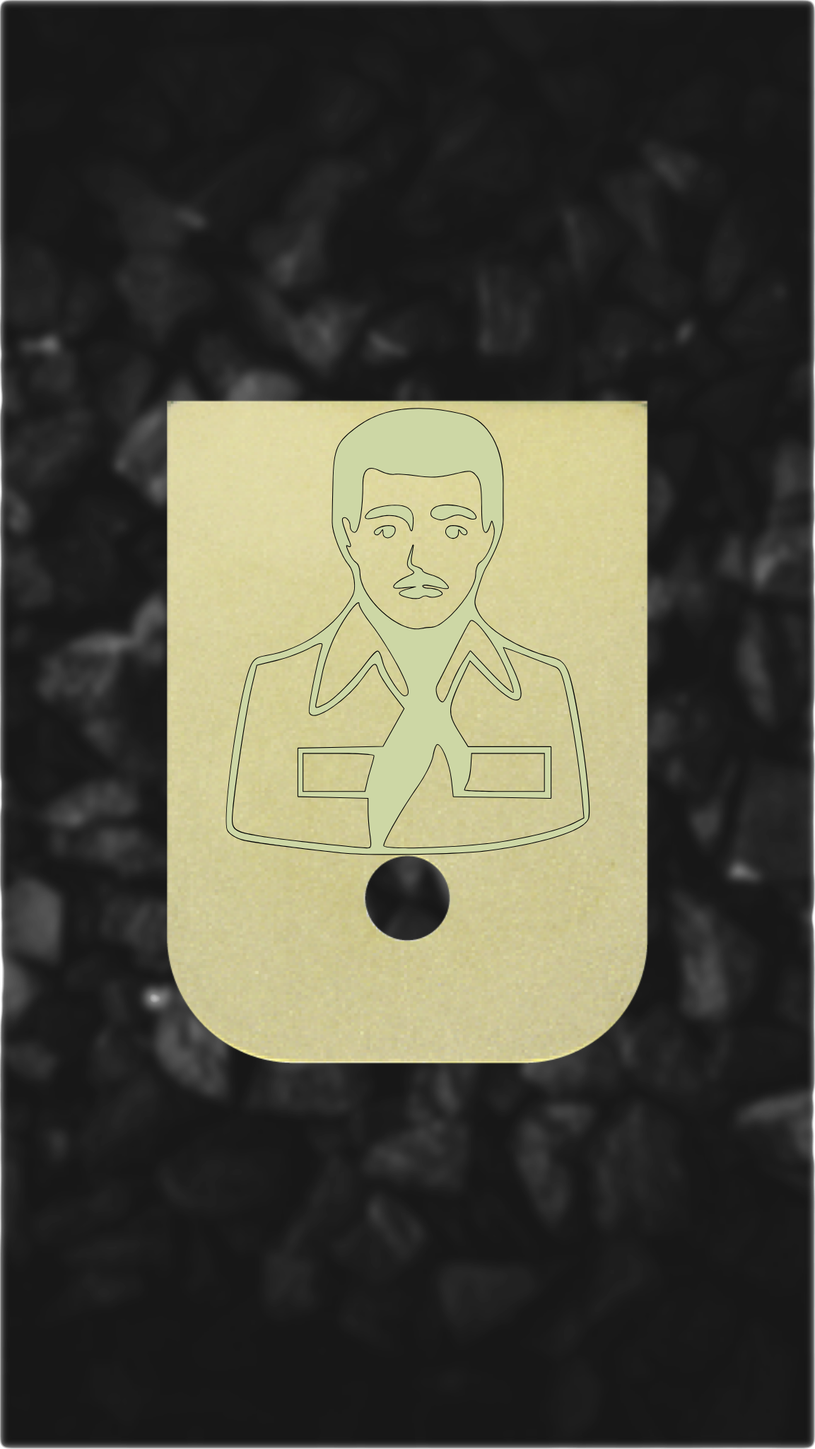 Brass Glock back plate Jesus Malverde portrait engraved Glock magazine plate