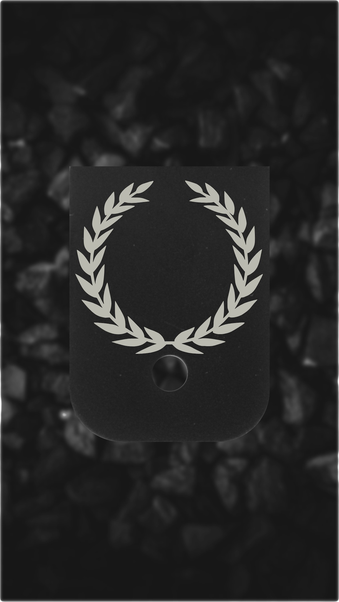 Black Aluminum Glock back plate laurel wreath engraved Glock magazine plate