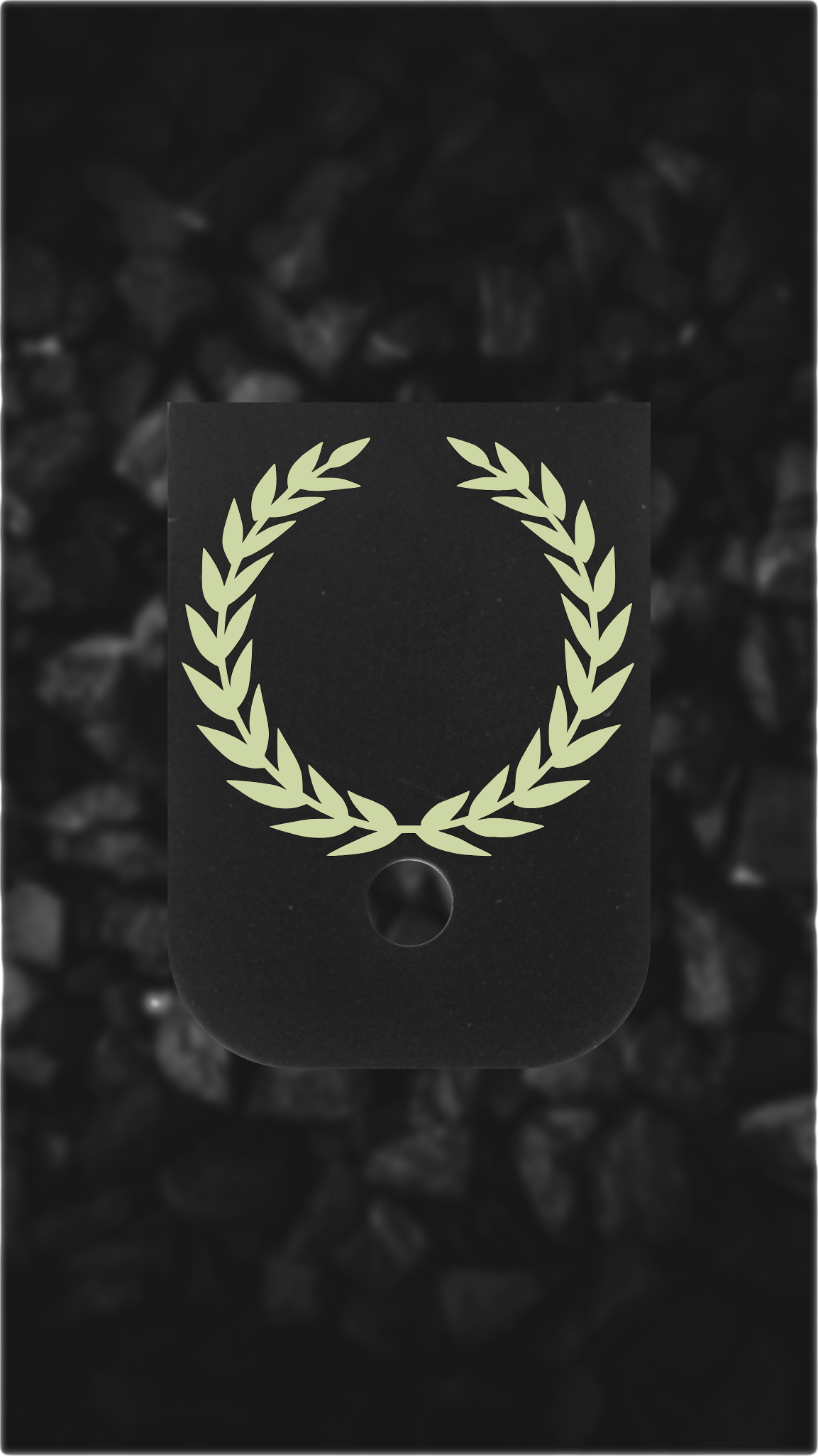 Black Brass Glock back plate laurel wreath engraved Glock magazine plate