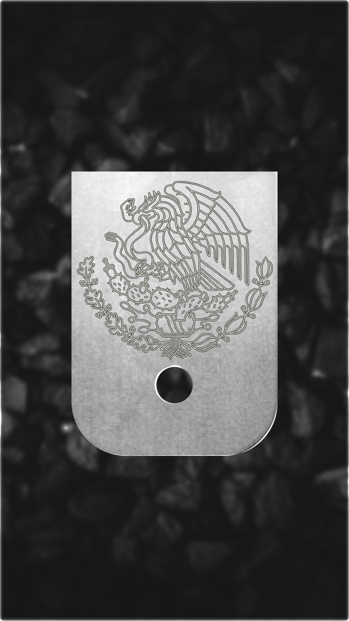 Aluminum Glock back plate Mexico eagle and serpent engraved magazine plate