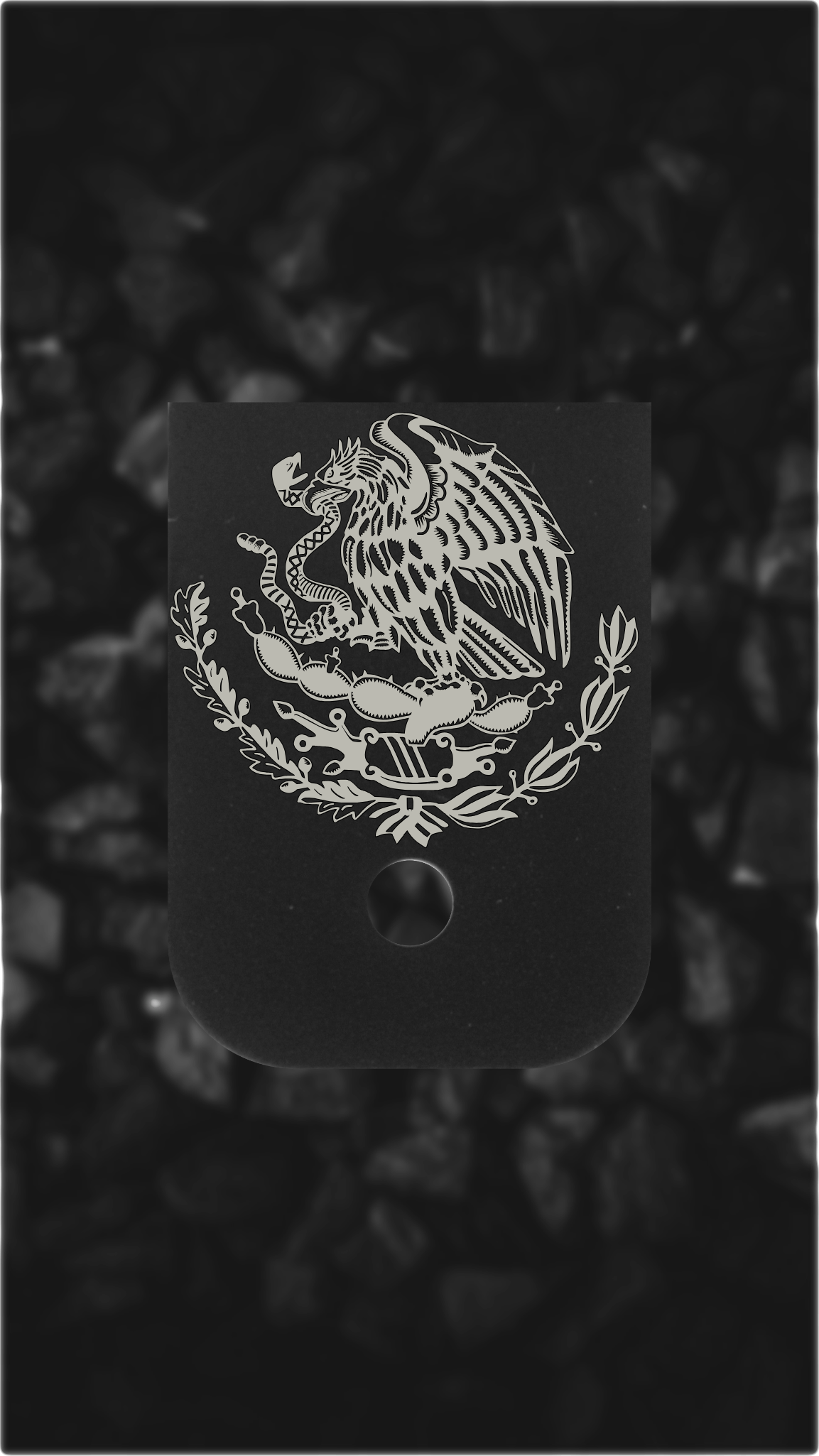 Black Aluminum Glock back plate Mexico eagle coat of arms magazine base plate