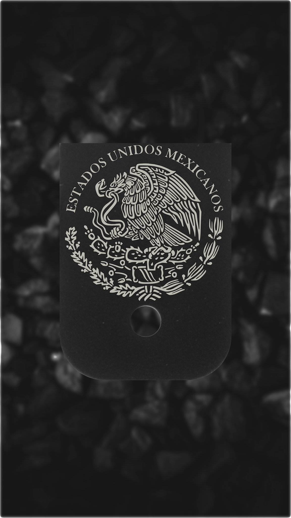 Black Aluminum Glock back plate Mexico coat of arms Glock magazine base plate