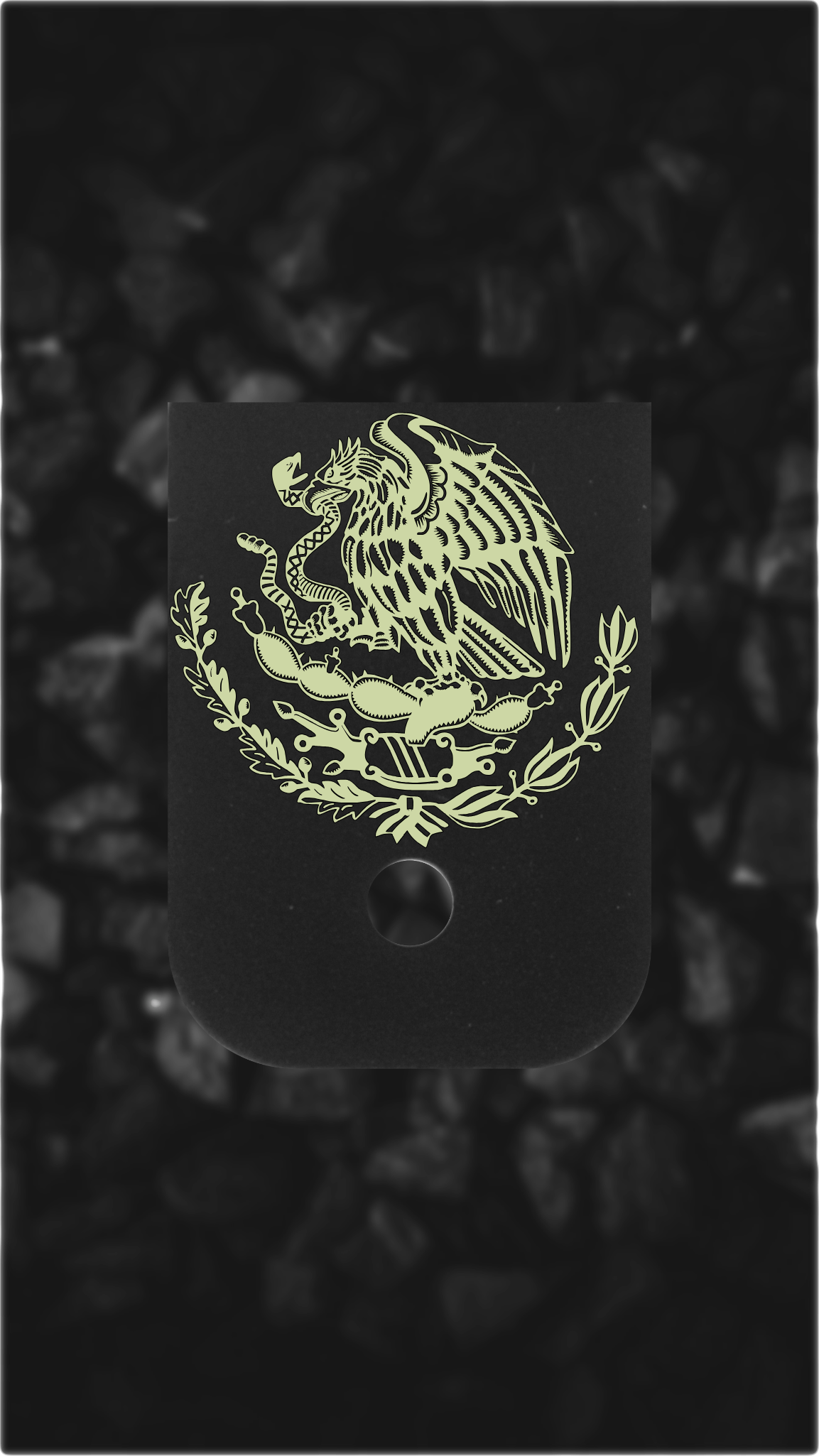 Black Brass Glock back plate Mexico eagle coat of arms magazine base plate