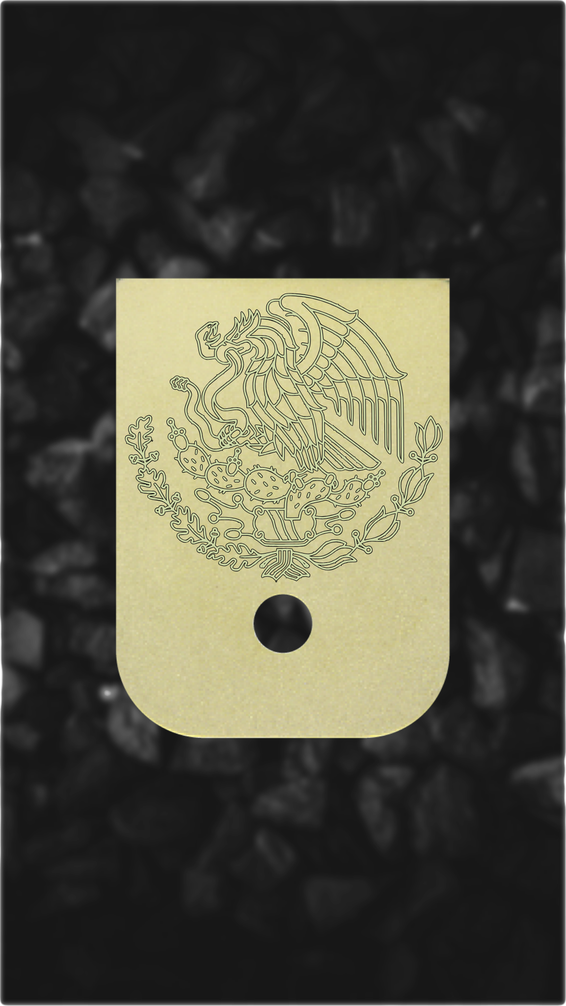 Brass Glock back plate Mexico eagle and serpent engraved magazine plate