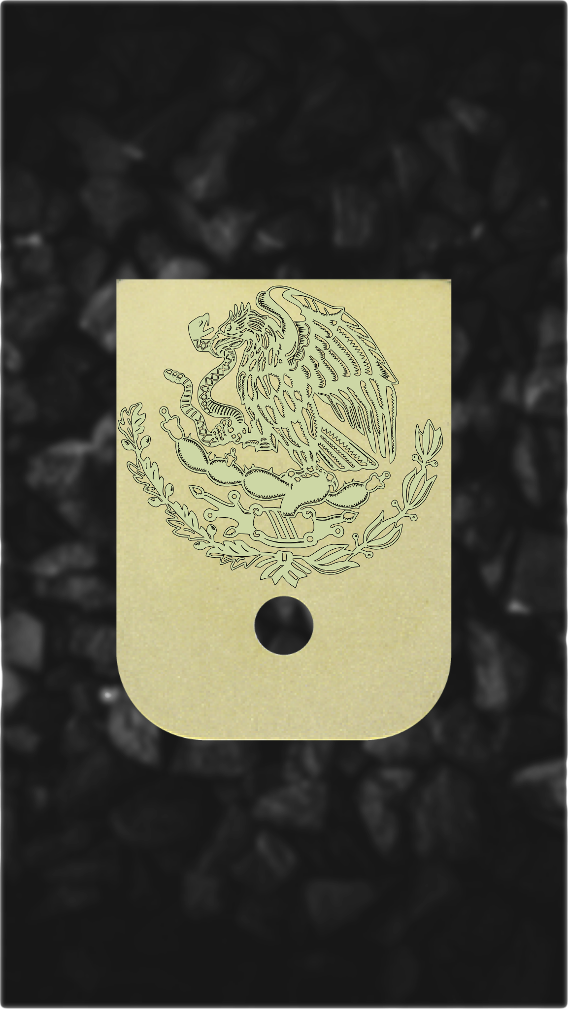 Brass Glock back plate Mexico eagle coat of arms magazine base plate