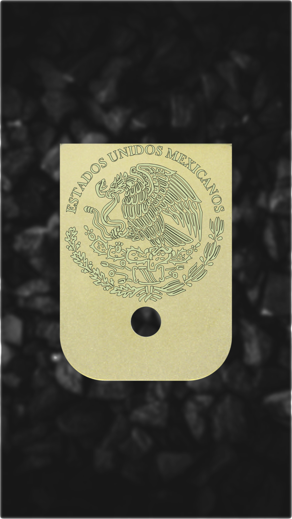 Brass Glock back plate Mexico coat of arms Glock magazine base plate
