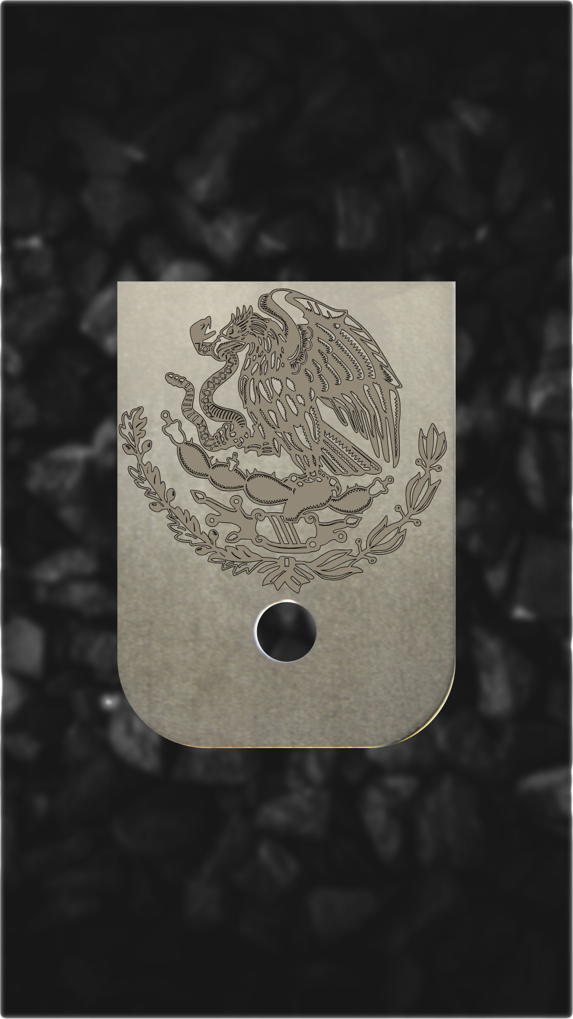 Titanium Glock back plate Mexico eagle coat of arms magazine base plate