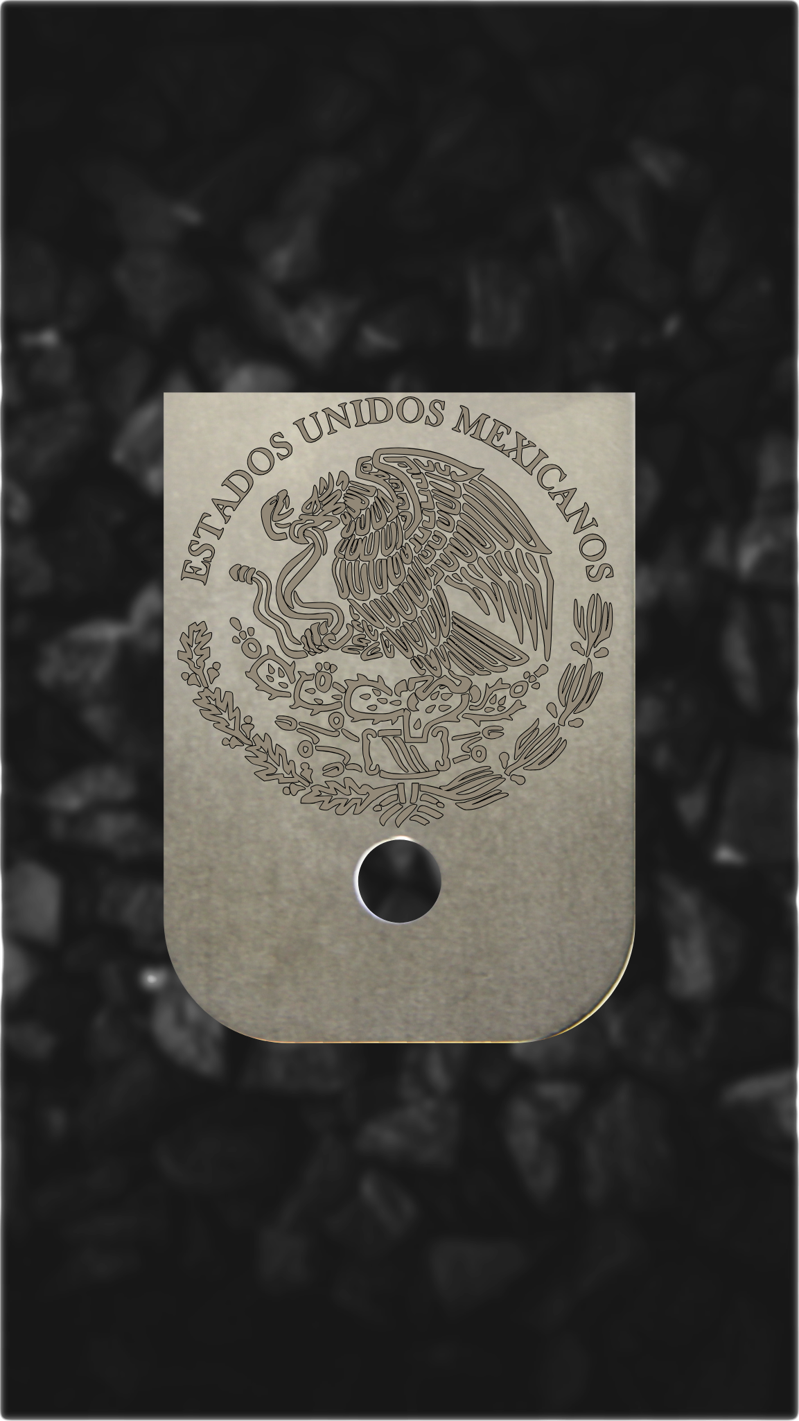 Titanium Glock back plate Mexico coat of arms Glock magazine base plate