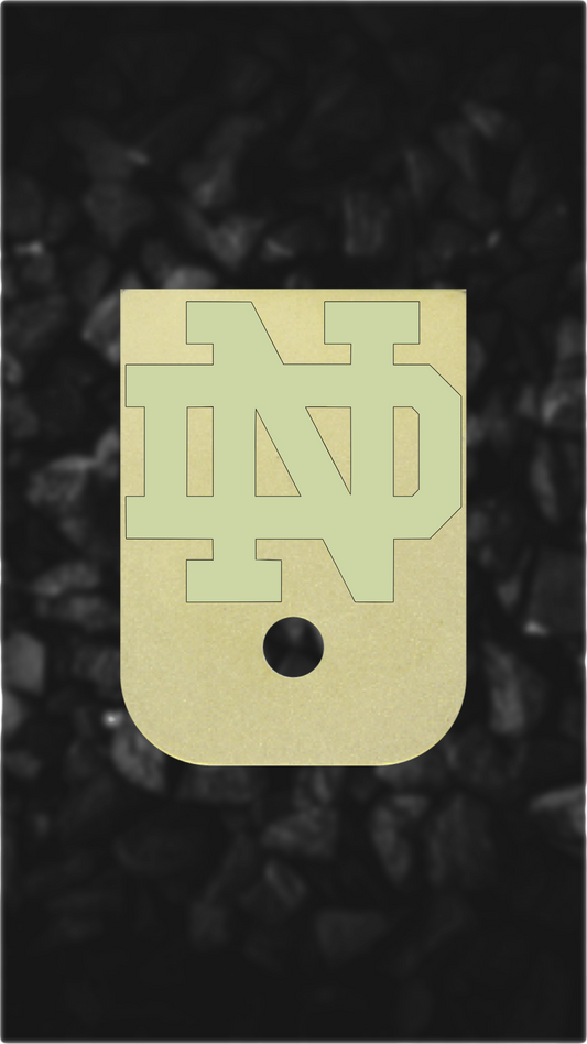 Brass Glock back plate North Dallas skyline engraved Glock magazine base plate