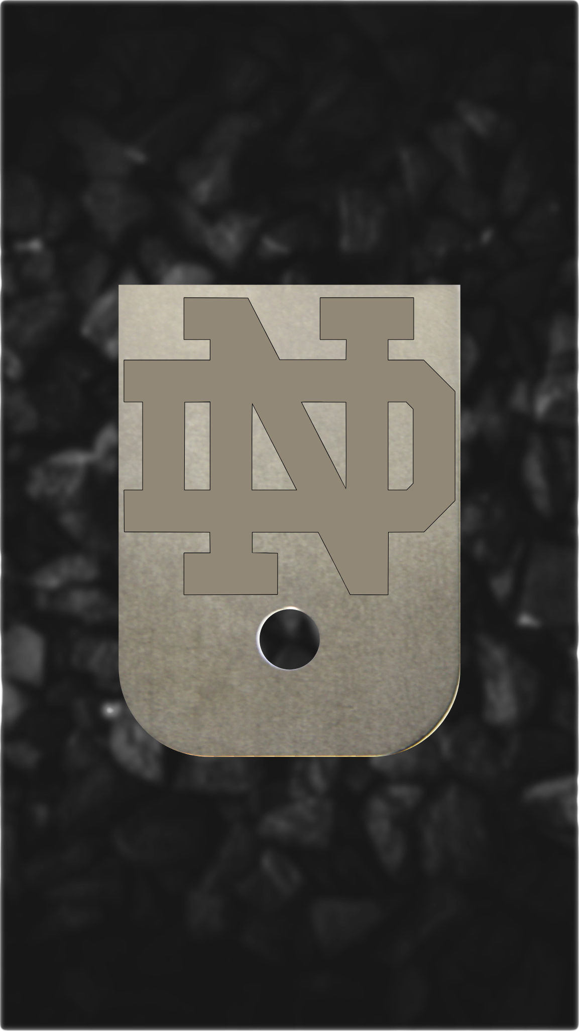 Titanium Glock back plate North Dallas skyline engraved Glock magazine base plate