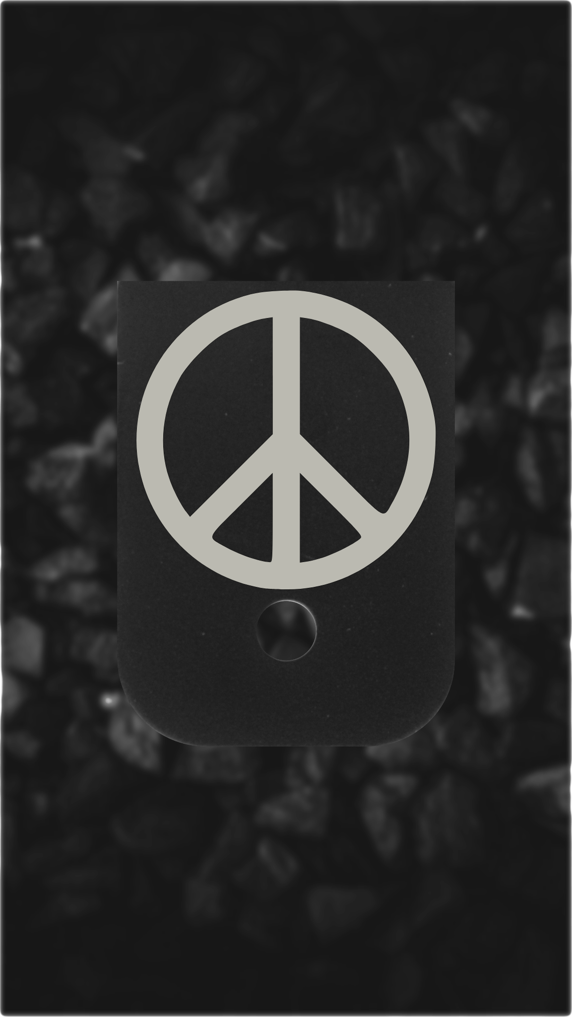 Black Aluminum Glock back plate Peace sign engraved Glock magazine base plate