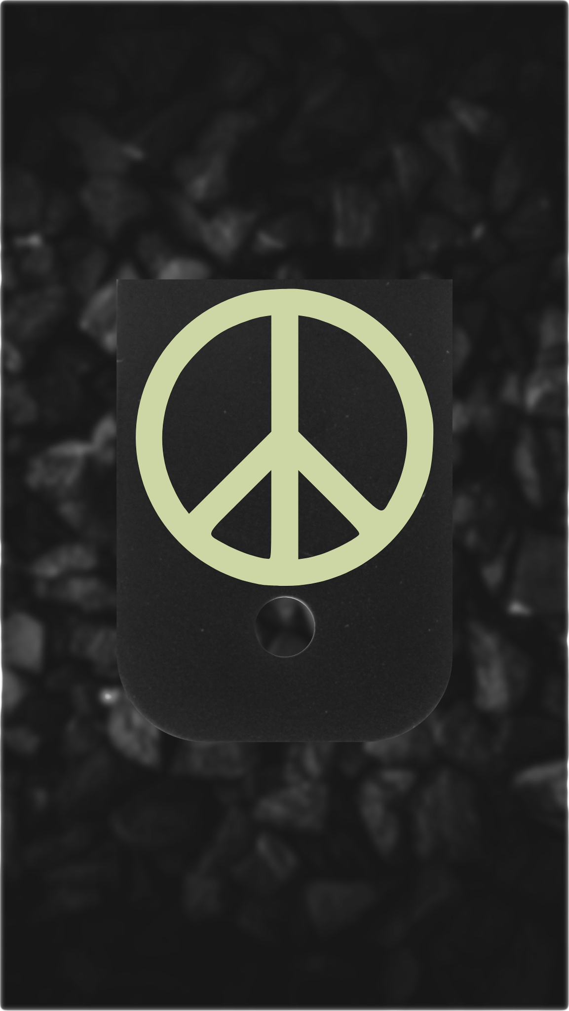 Black Brass Glock back plate Peace sign engraved Glock magazine base plate