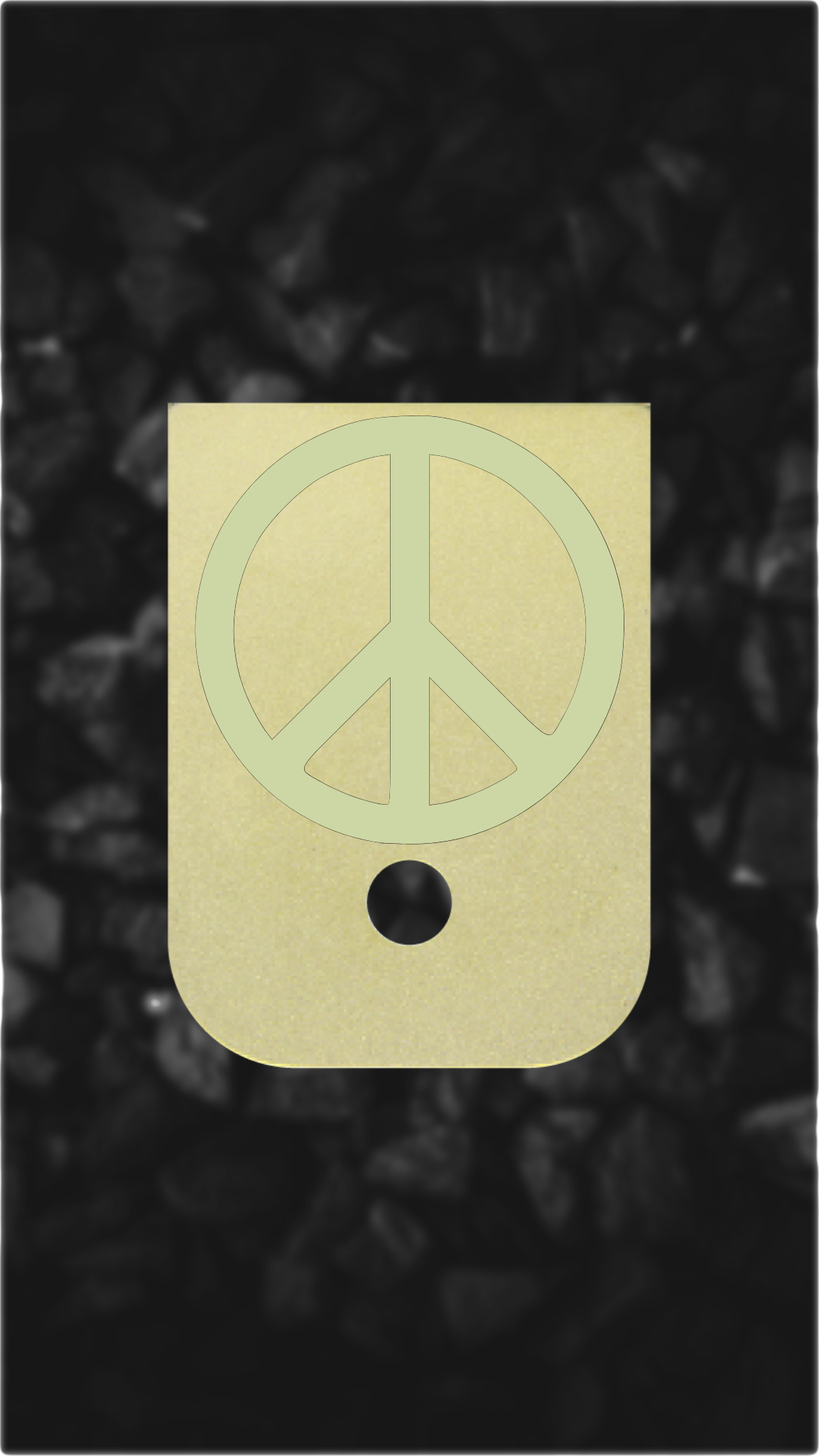 Brass Glock back plate Peace sign engraved Glock magazine base plate