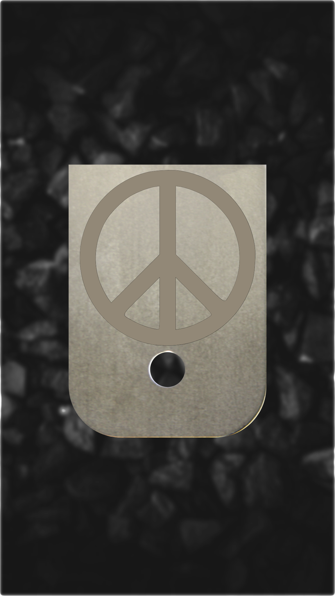 Titanium Glock back plate Peace sign engraved Glock magazine base plate