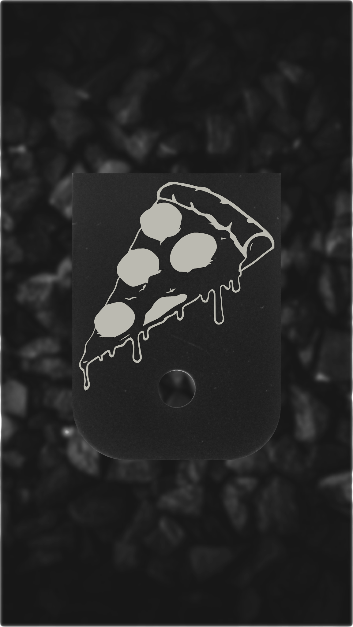 Black Aluminum Glock back plate Laser engraved pizza magazine plate for Glock