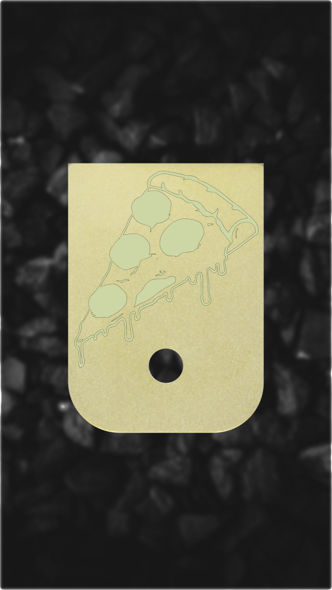 Brass Glock back plate Laser engraved pizza magazine plate for Glock