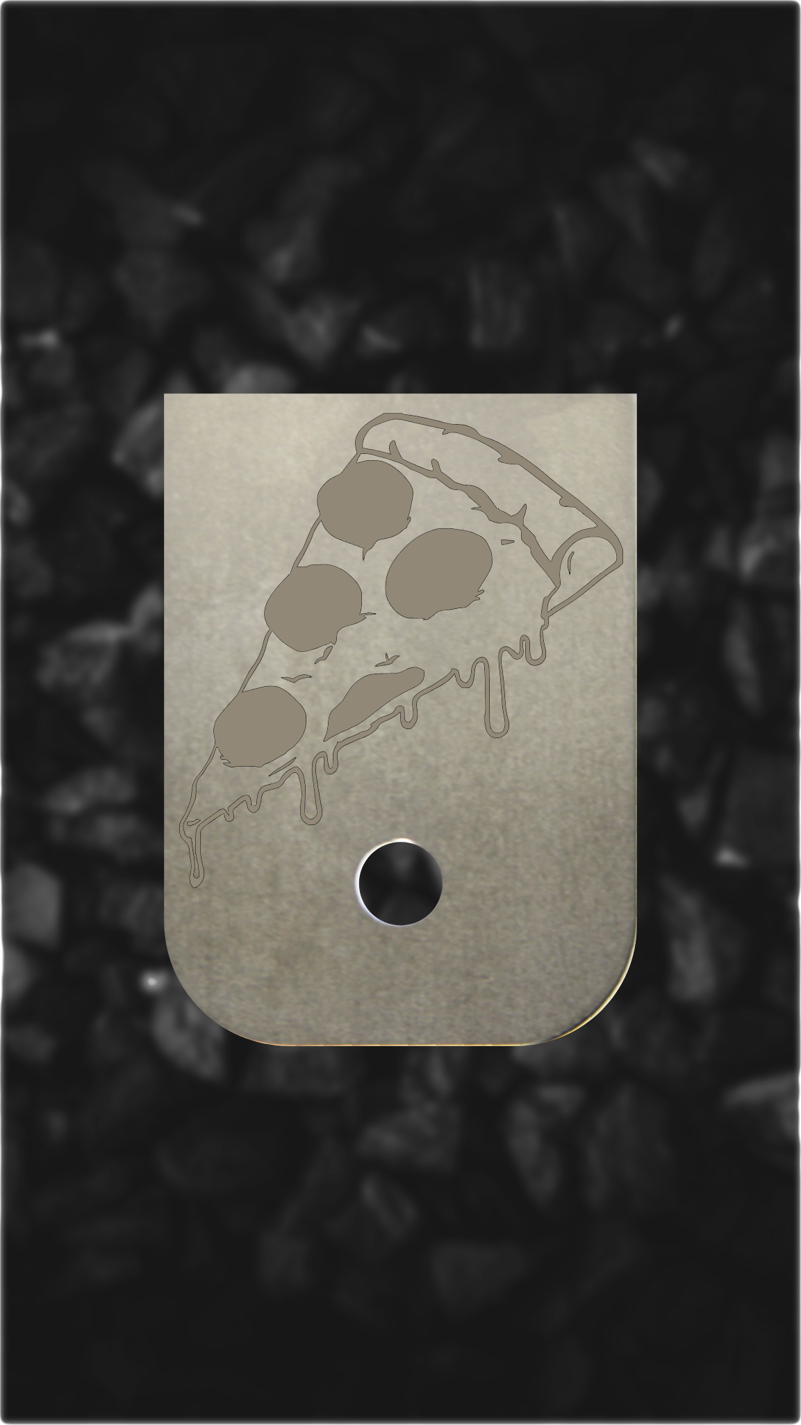 Titanium Glock back plate Laser engraved pizza magazine plate for Glock