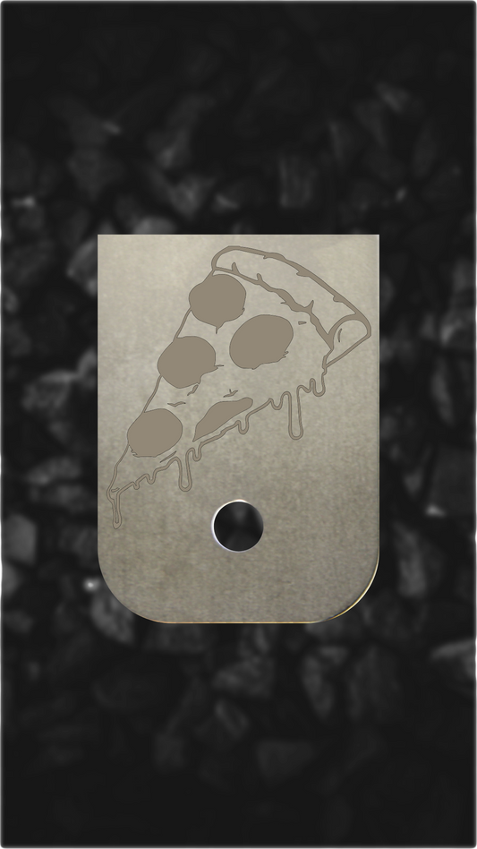 Titanium Glock back plate Laser engraved pizza magazine plate for Glock