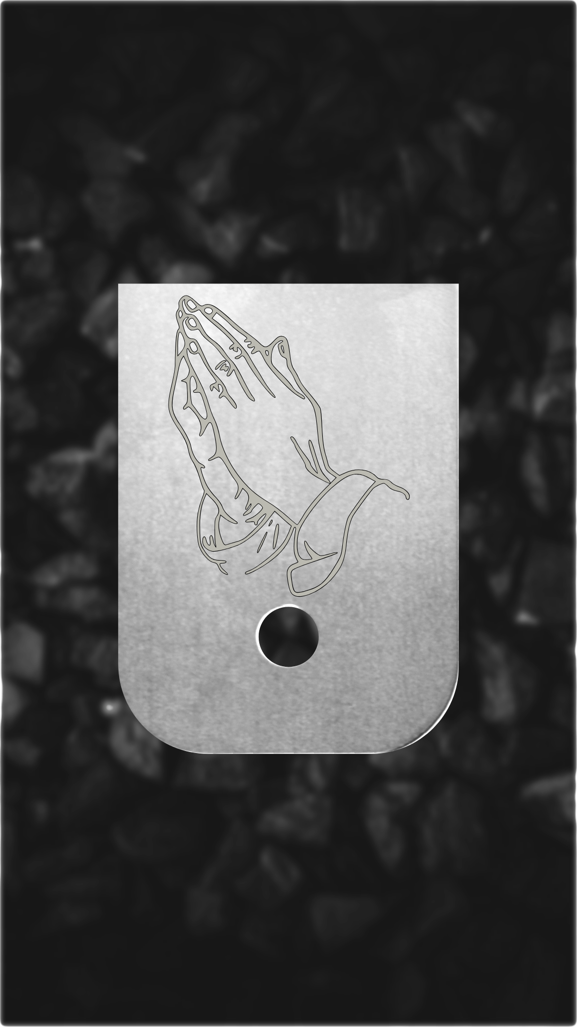 Aluminum Glock back plate Praying hands engraving on Glock magazine base plate